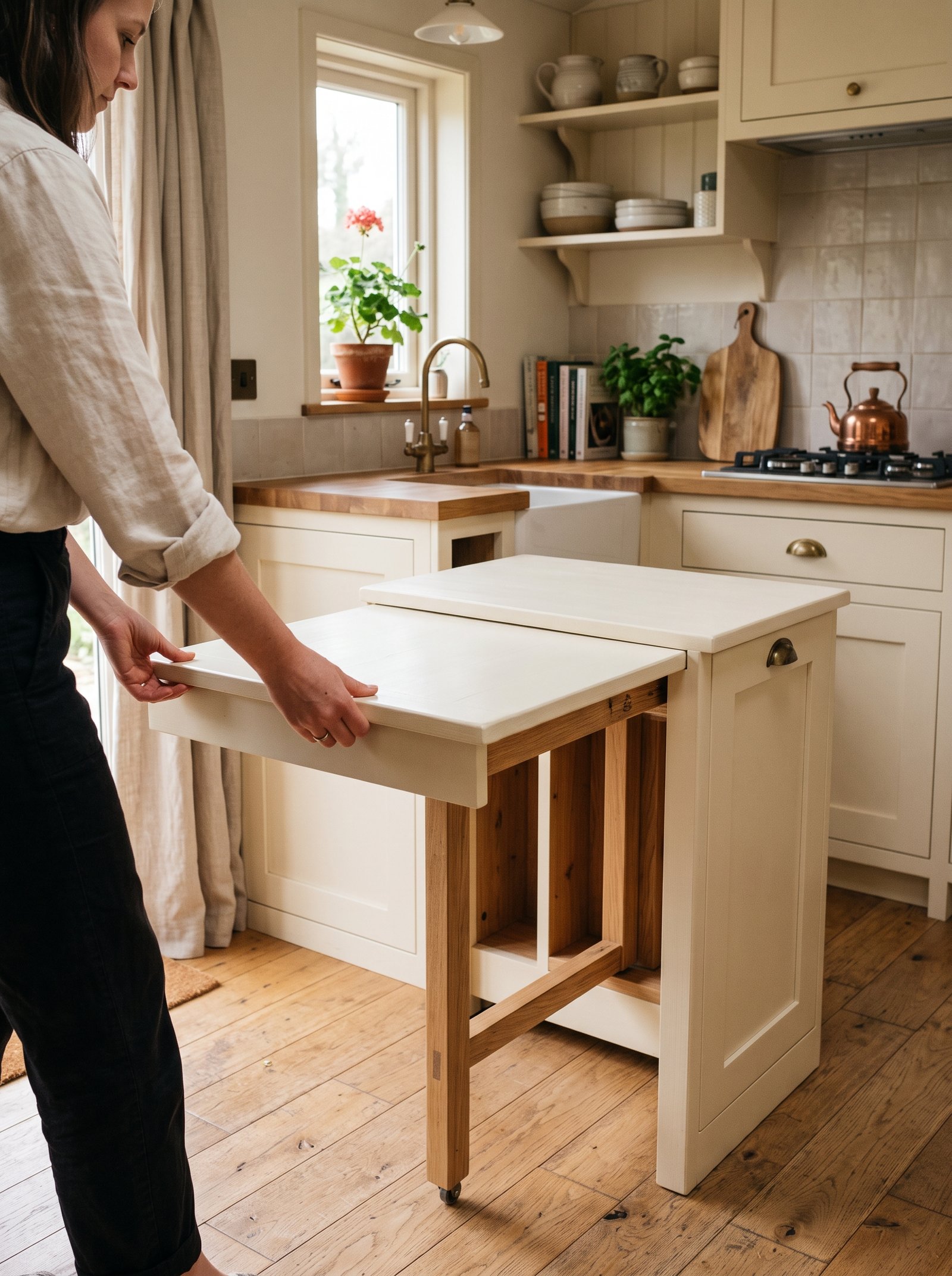 Add an extendable pull-out dining table