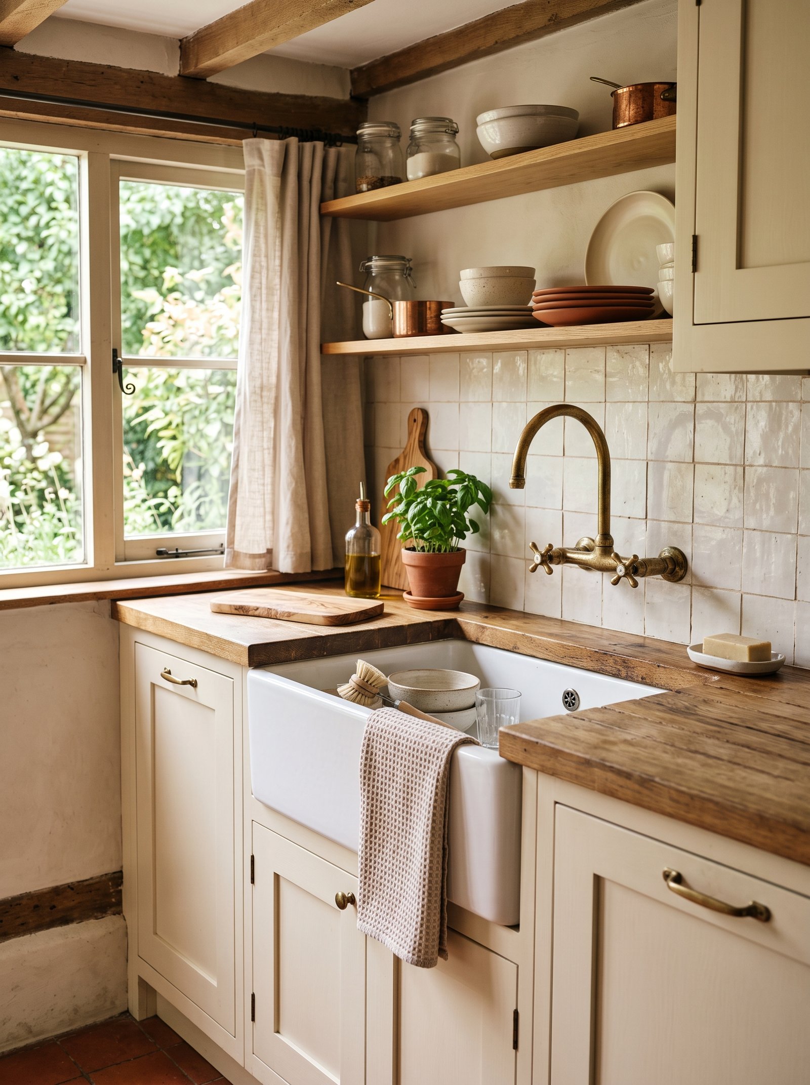 Install an apron-front (farmhouse) sink