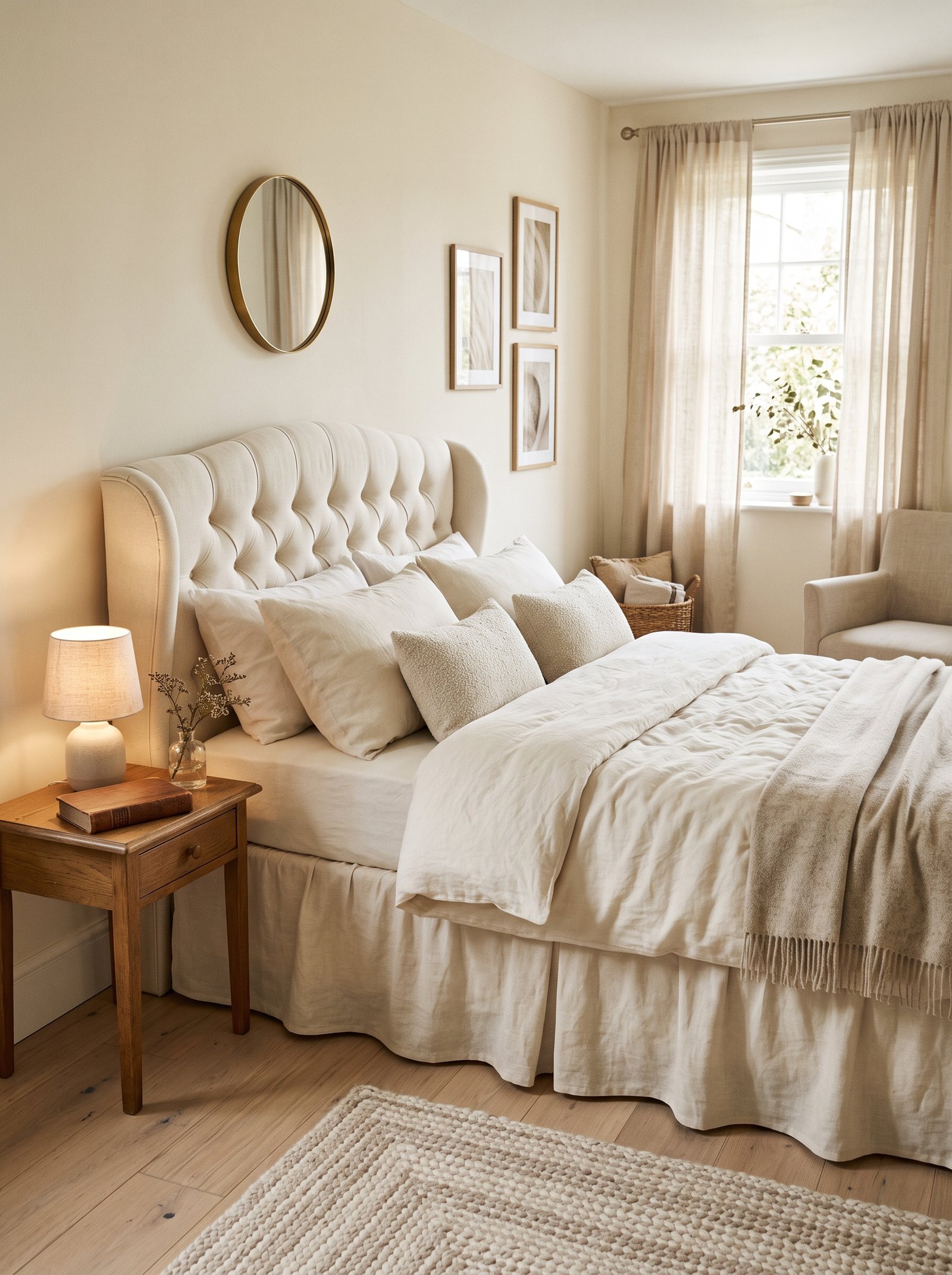 Upholster (or fake-upholster) the headboard