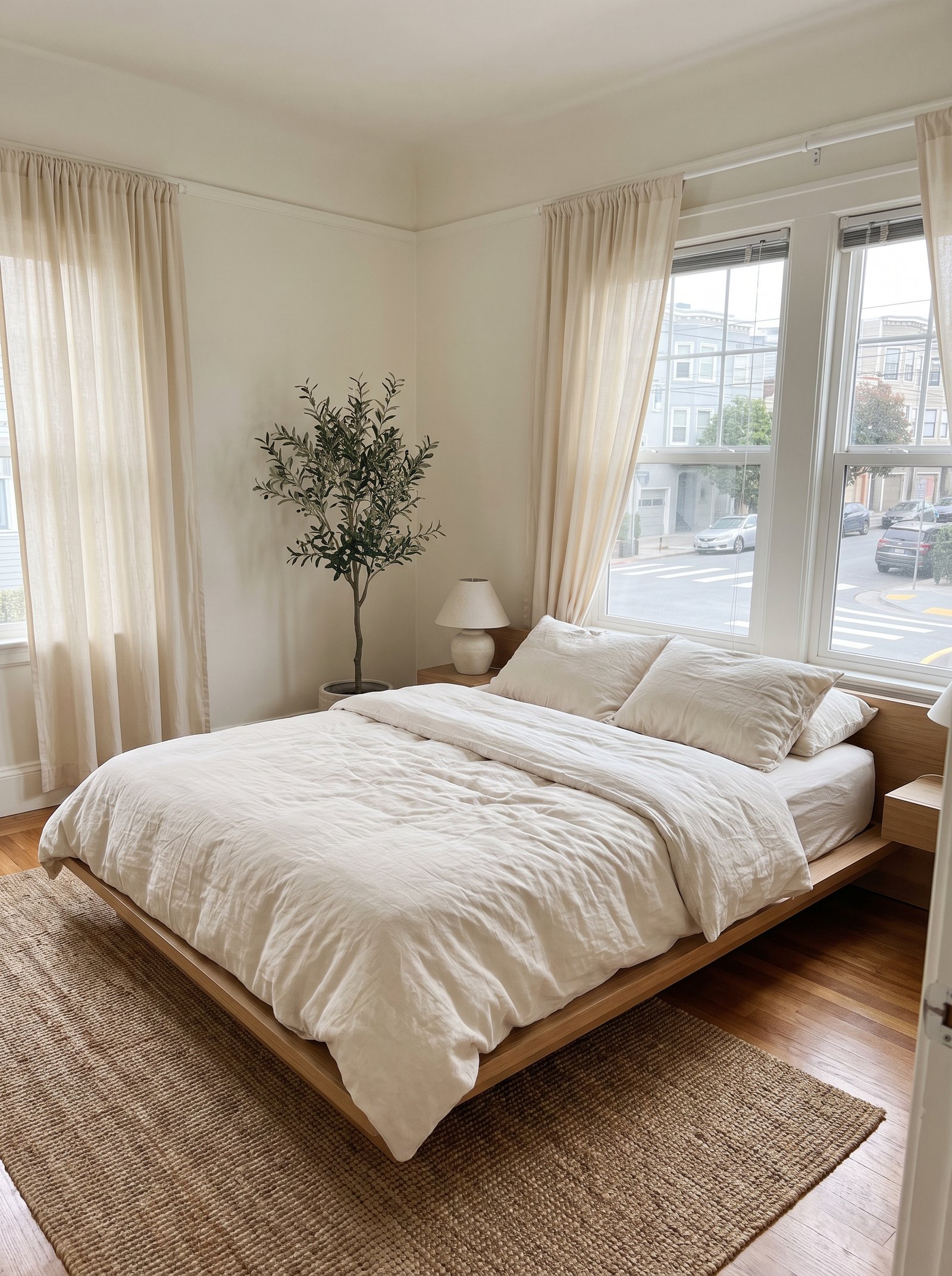 Swap the tall bed frame for a low-profile one