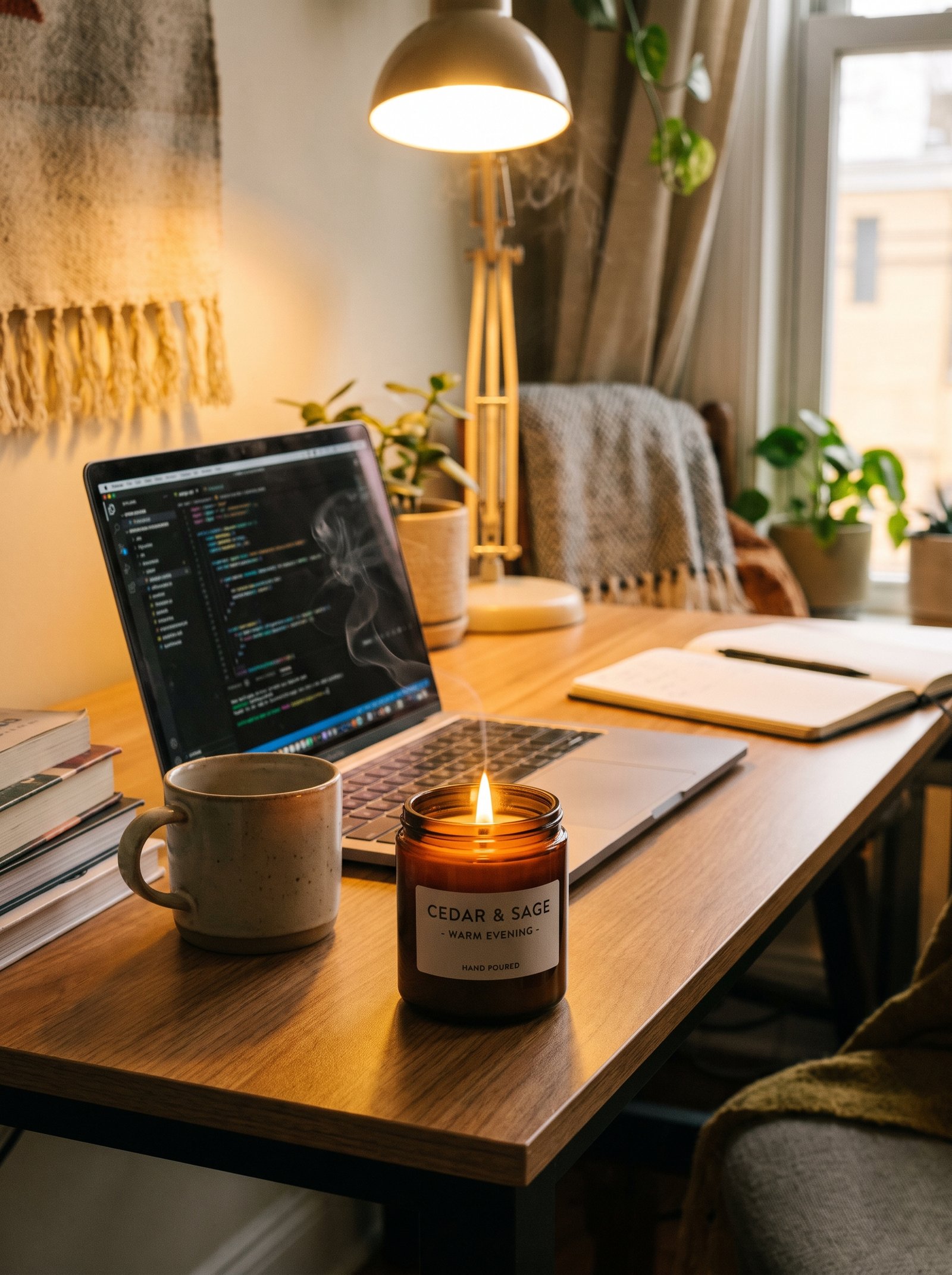 Add a small warm-scented candle