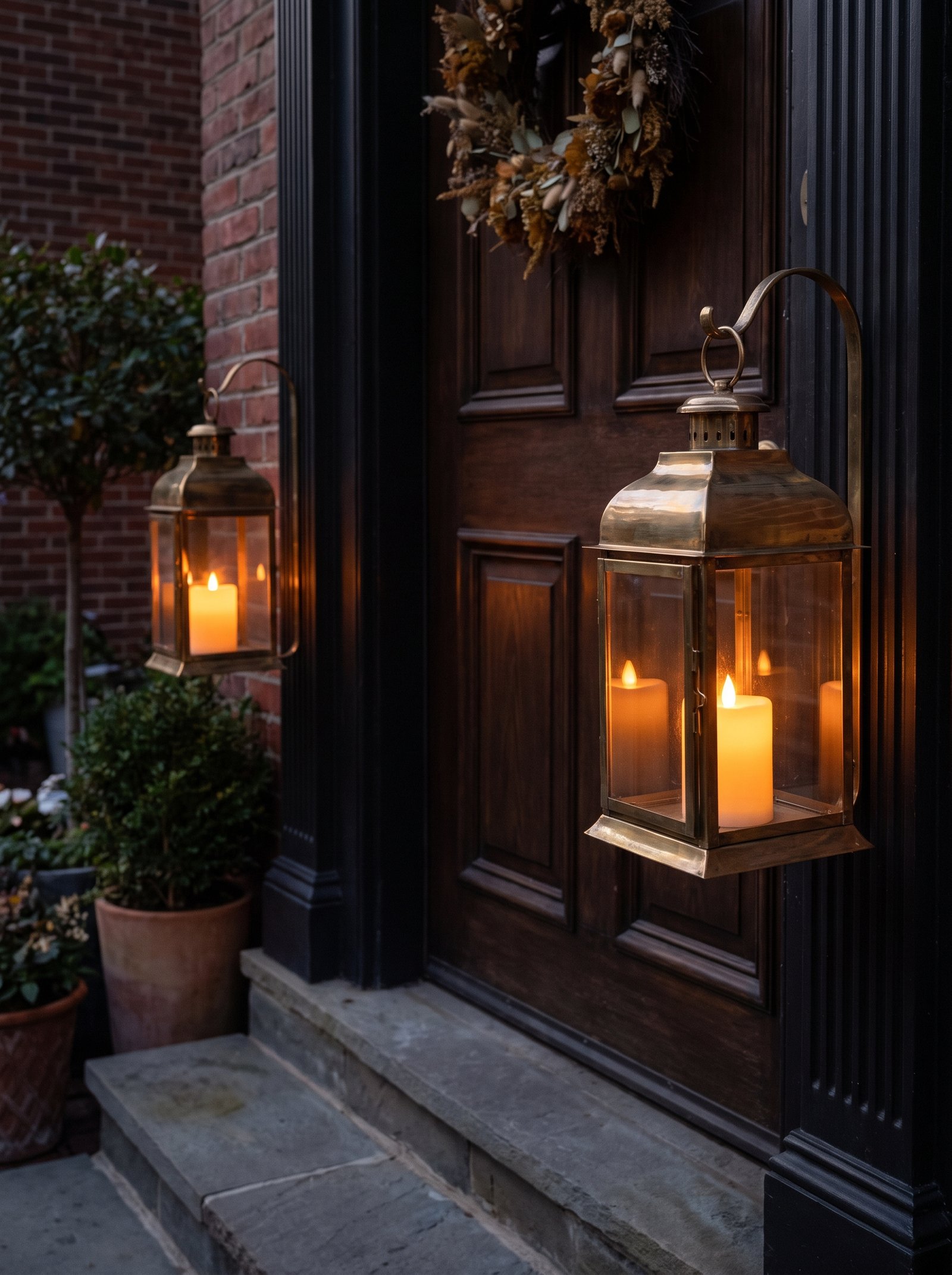 Add outdoor pendant or lanterns