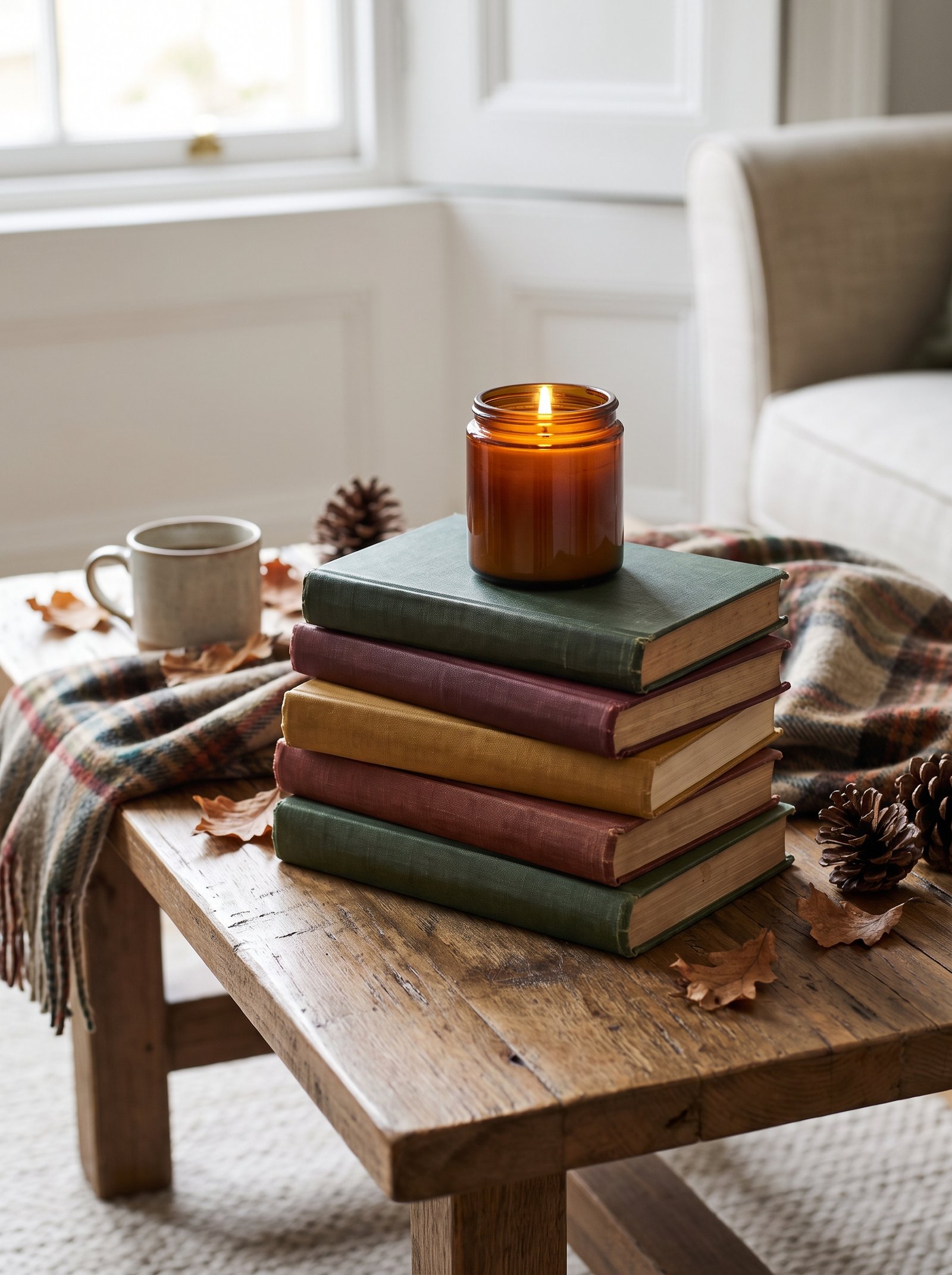 Add a small stack of vintage-look books