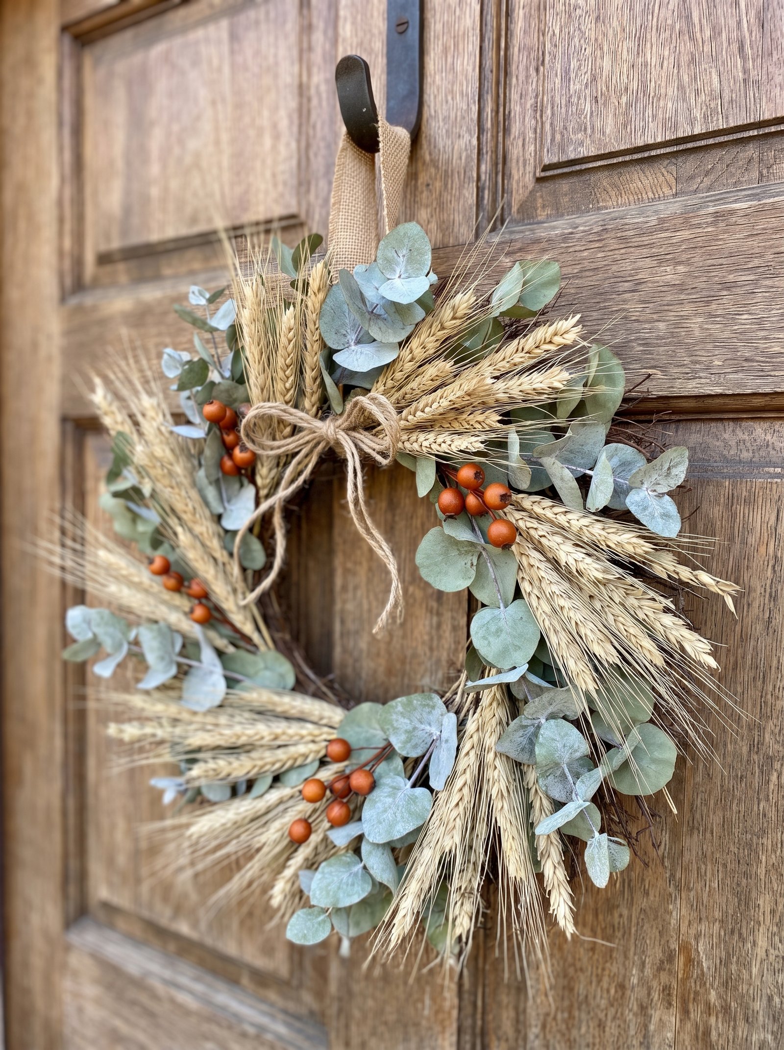 Add a small dried wreath or bundle