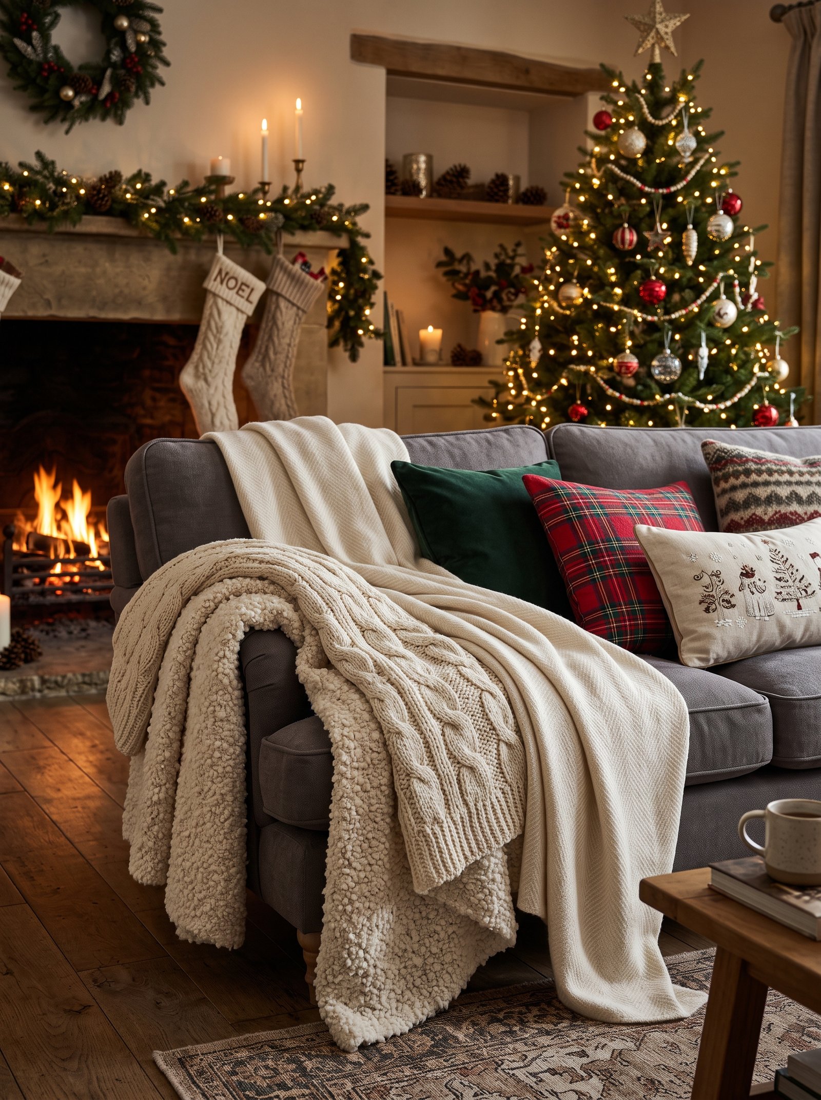 Add cozy throws and blankets