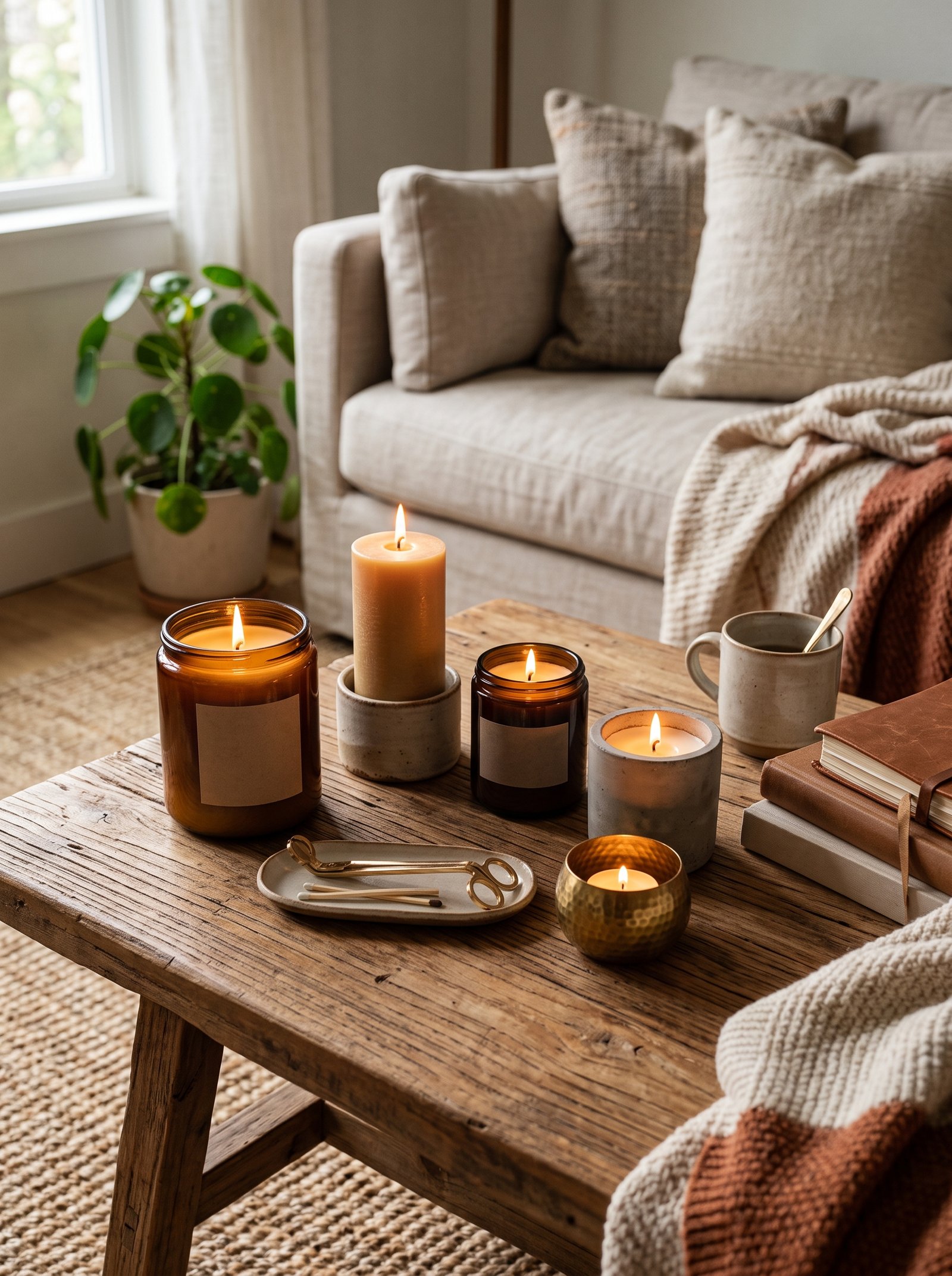 Add a small warm-scented candle collection
