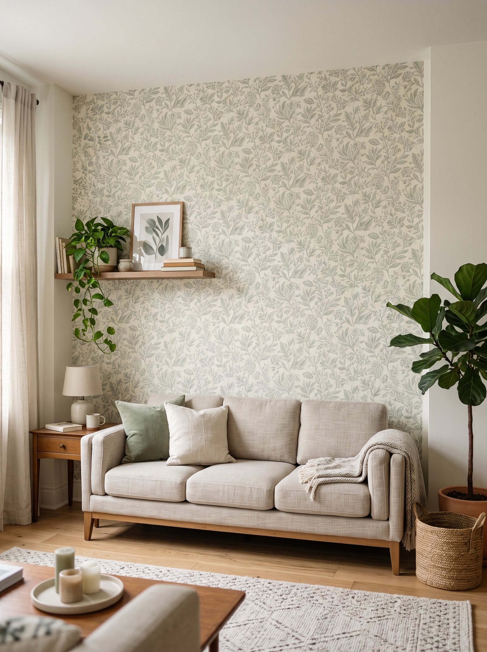 Add a peel-and-stick wallpaper accent wall