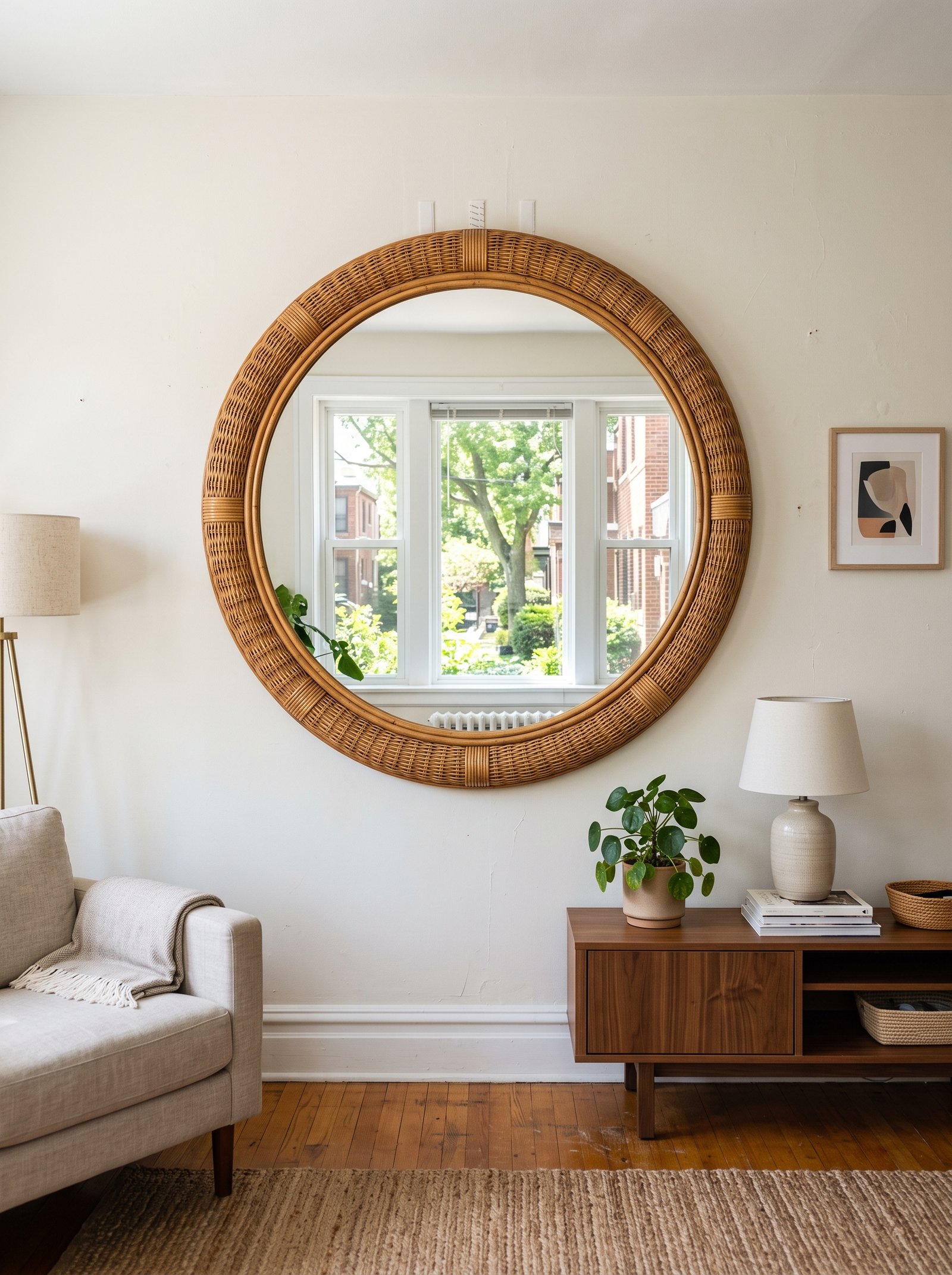 Add a large mirror across from a window