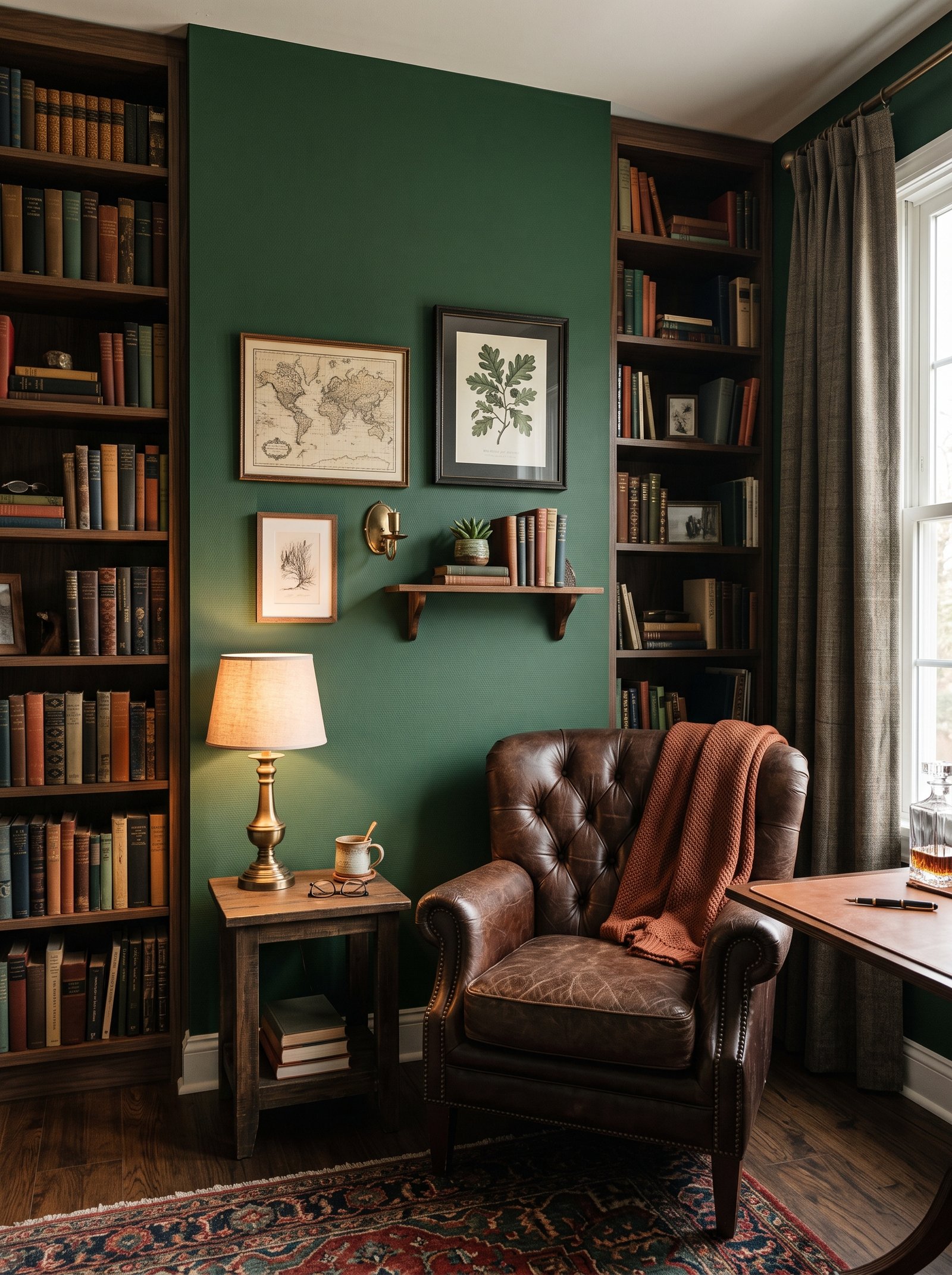 Solid dark accent for the study or den