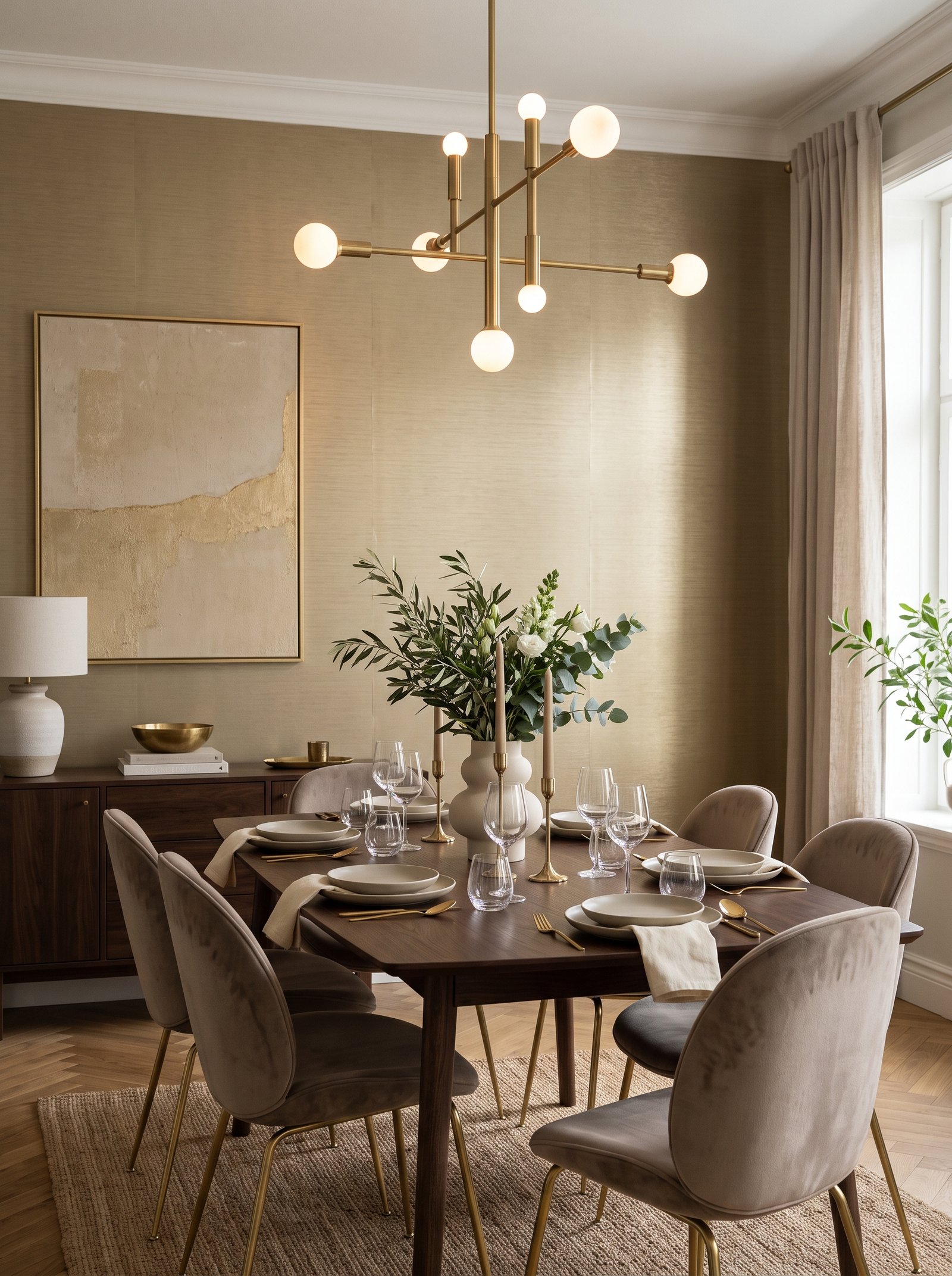 Subtle metallic for the dining or entry