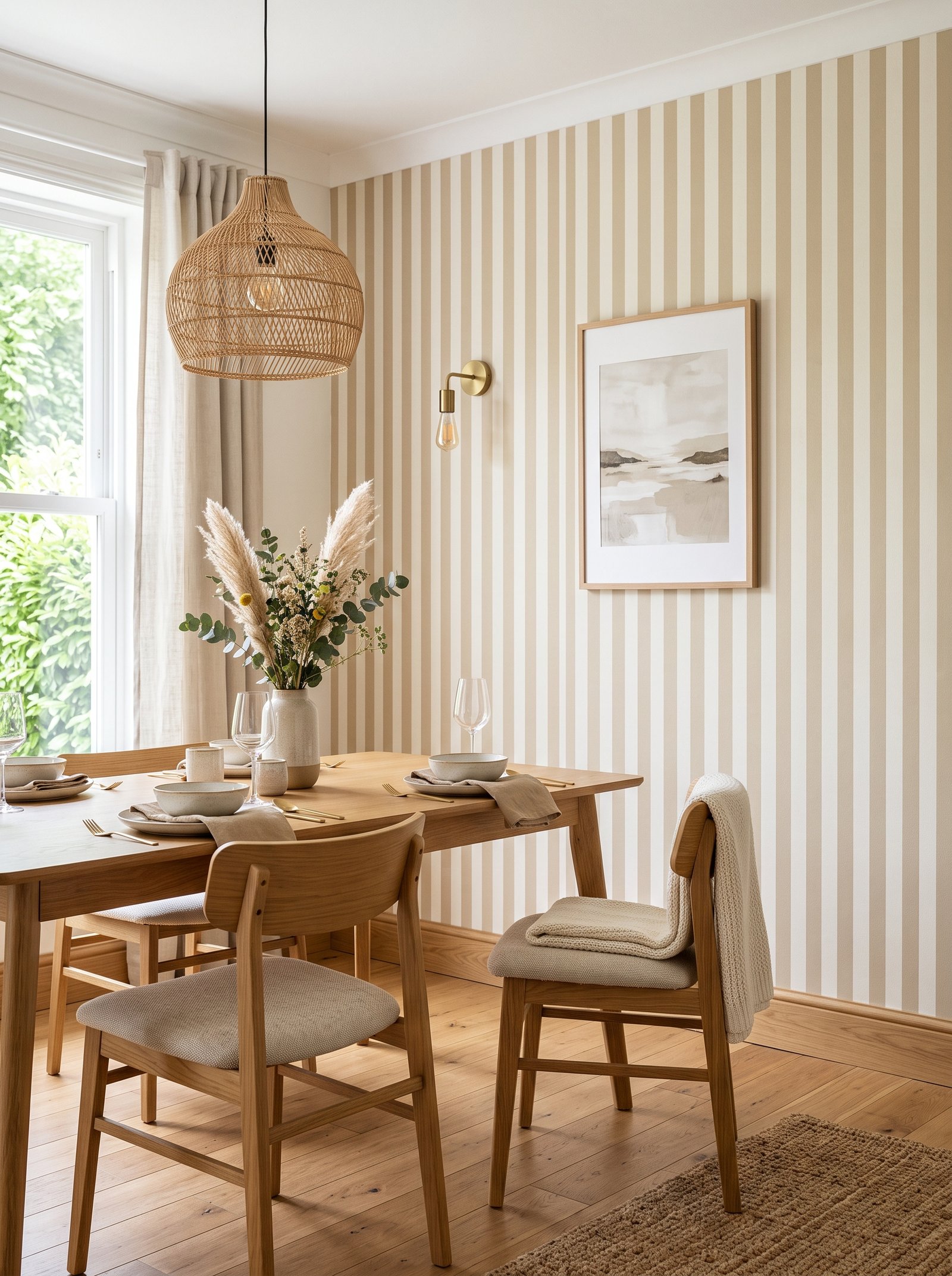 Warm stripe for the dining room