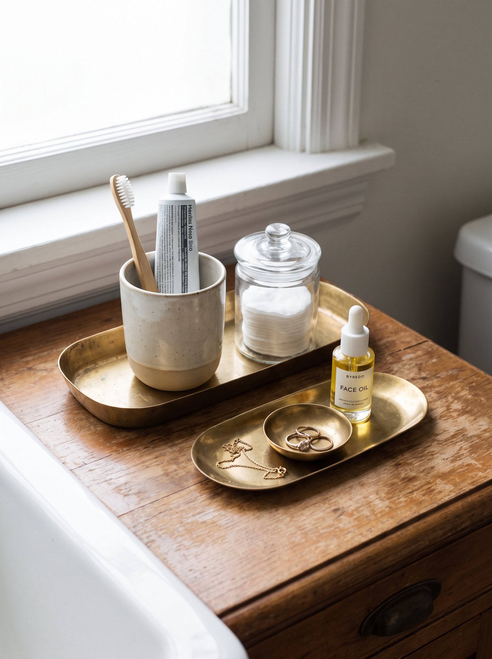 Small trays for counter organization