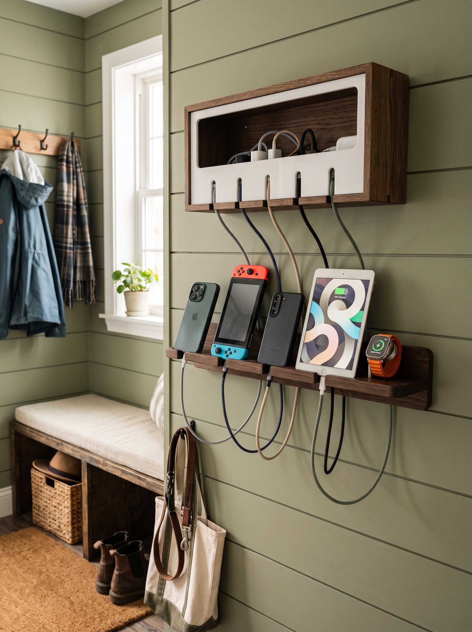 Add a wall-mounted charging station