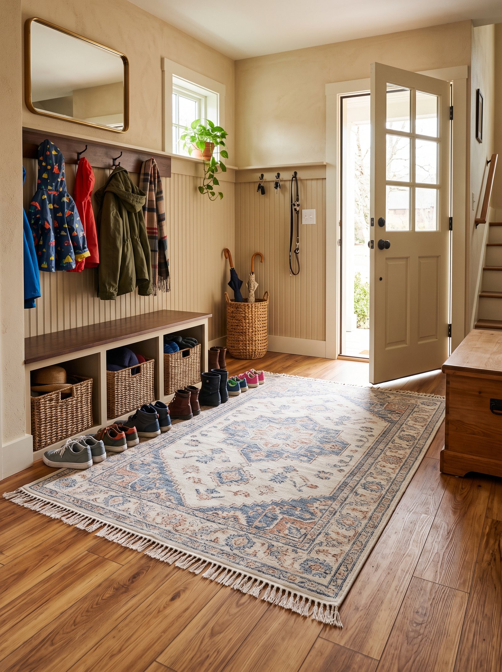 Install a durable washable floor