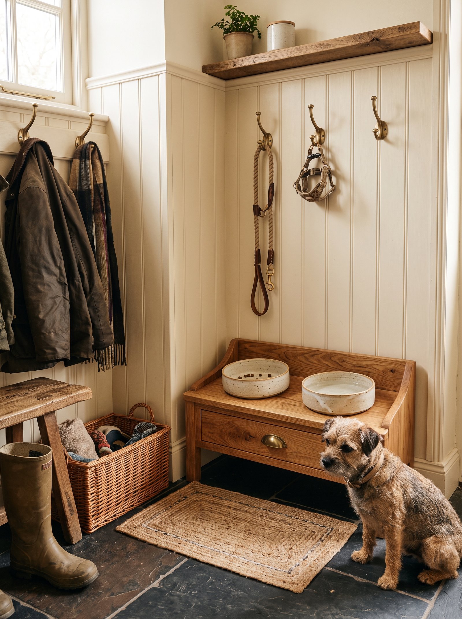 Add a bench-height dog station