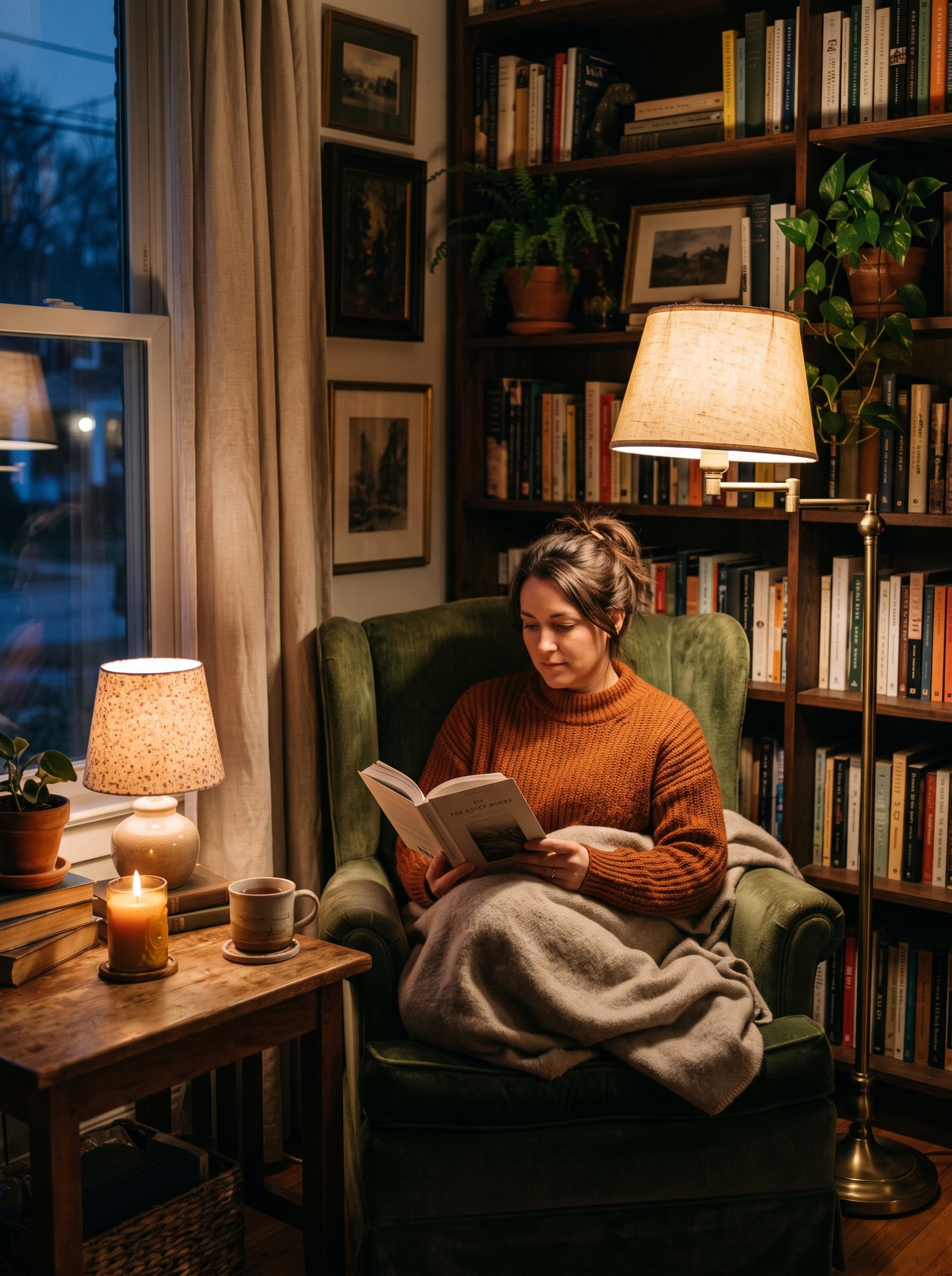 Add layered lighting for evening reading