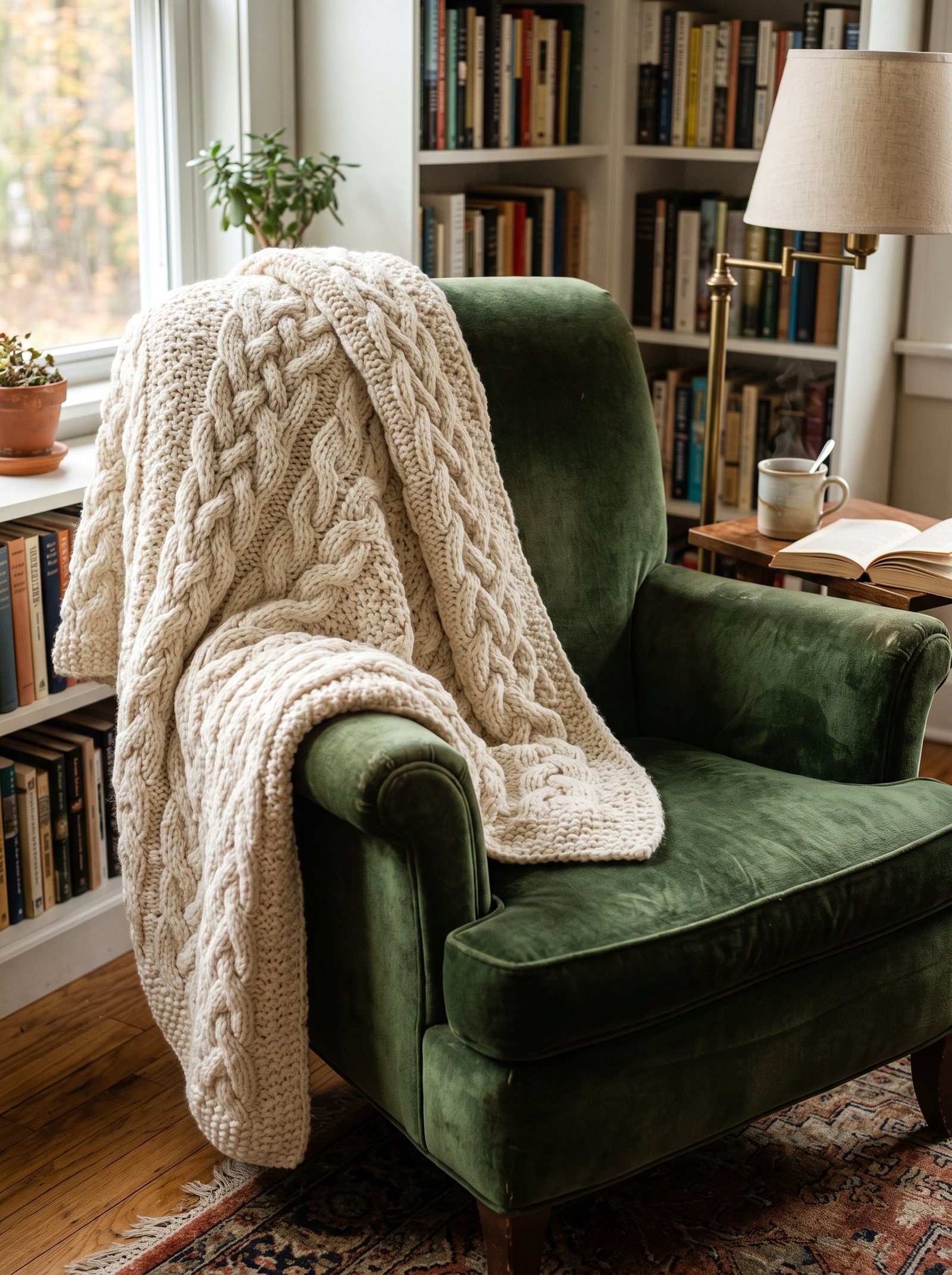 Add a soft throw draped over the chair