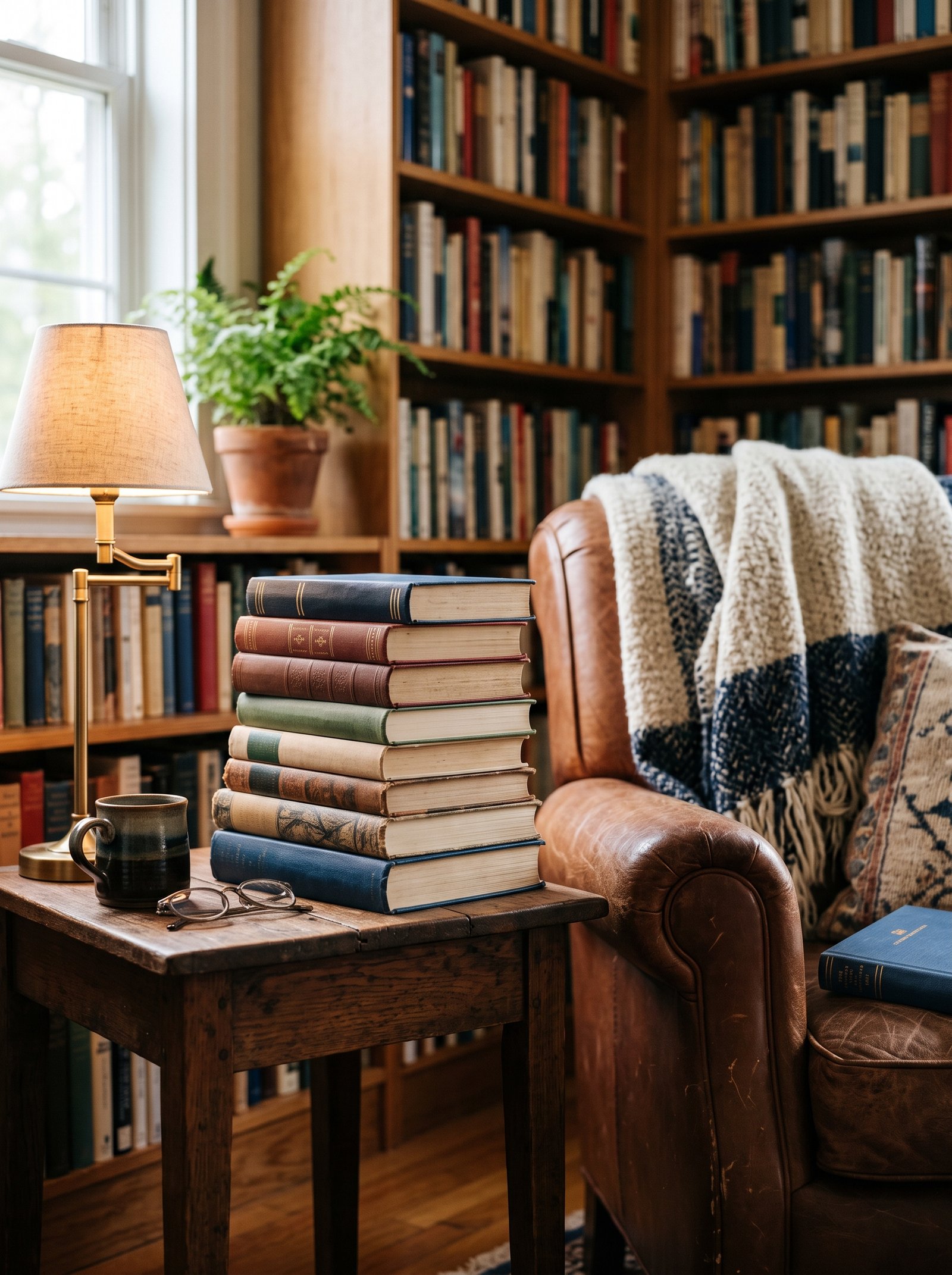 Add a stack of favorite books within reach