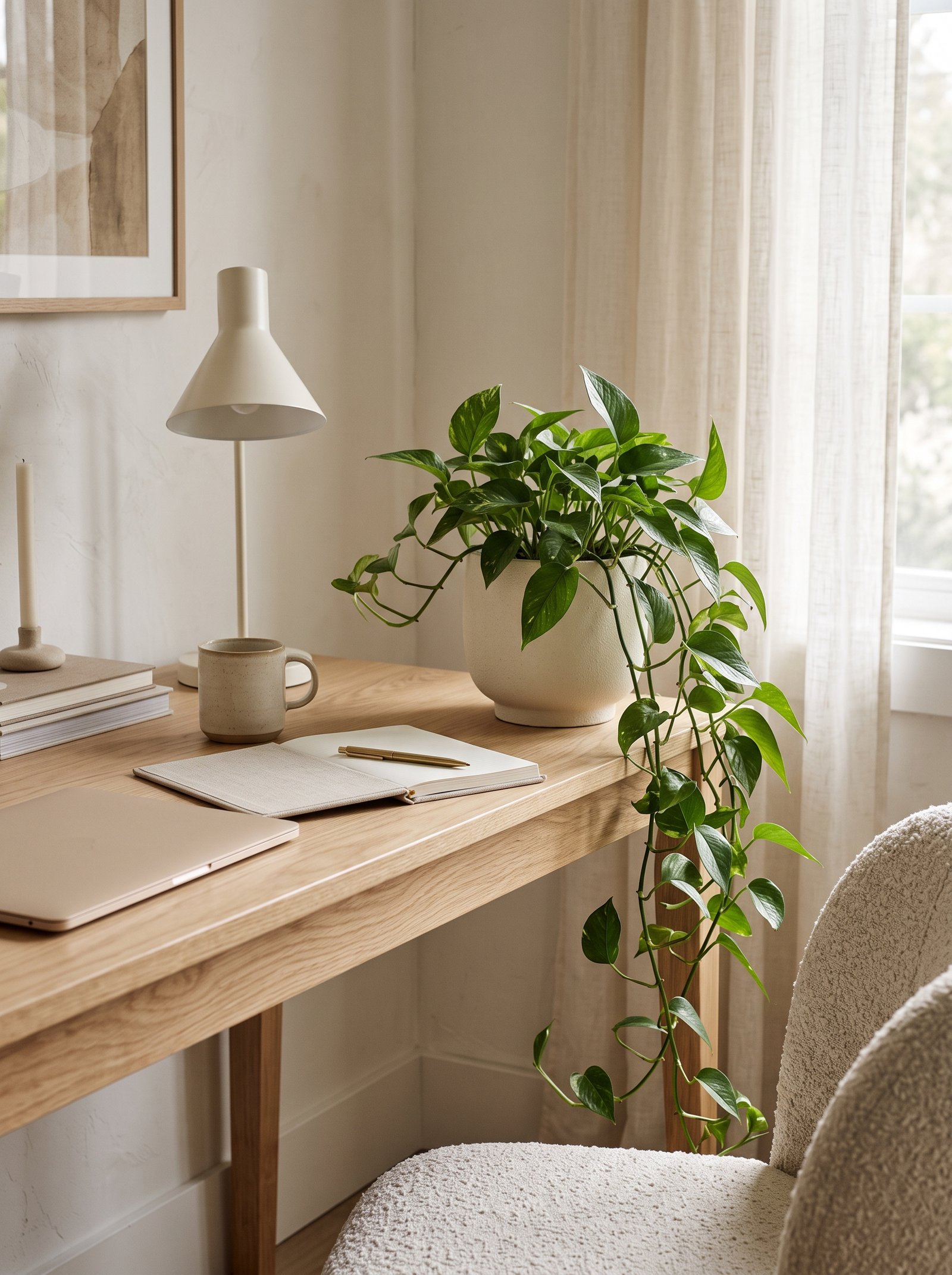Add a trailing desk plant