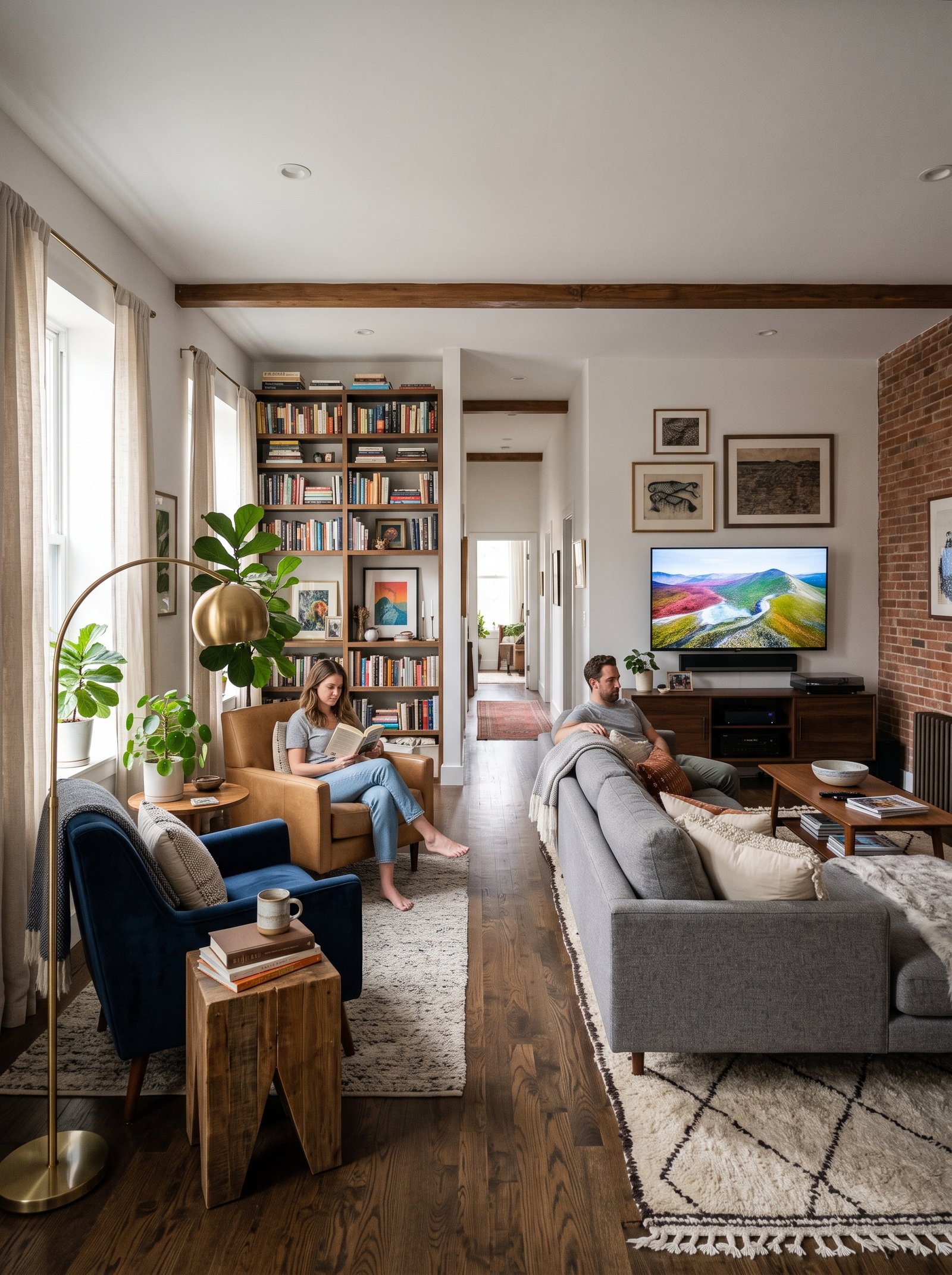 Create two zones in a long room