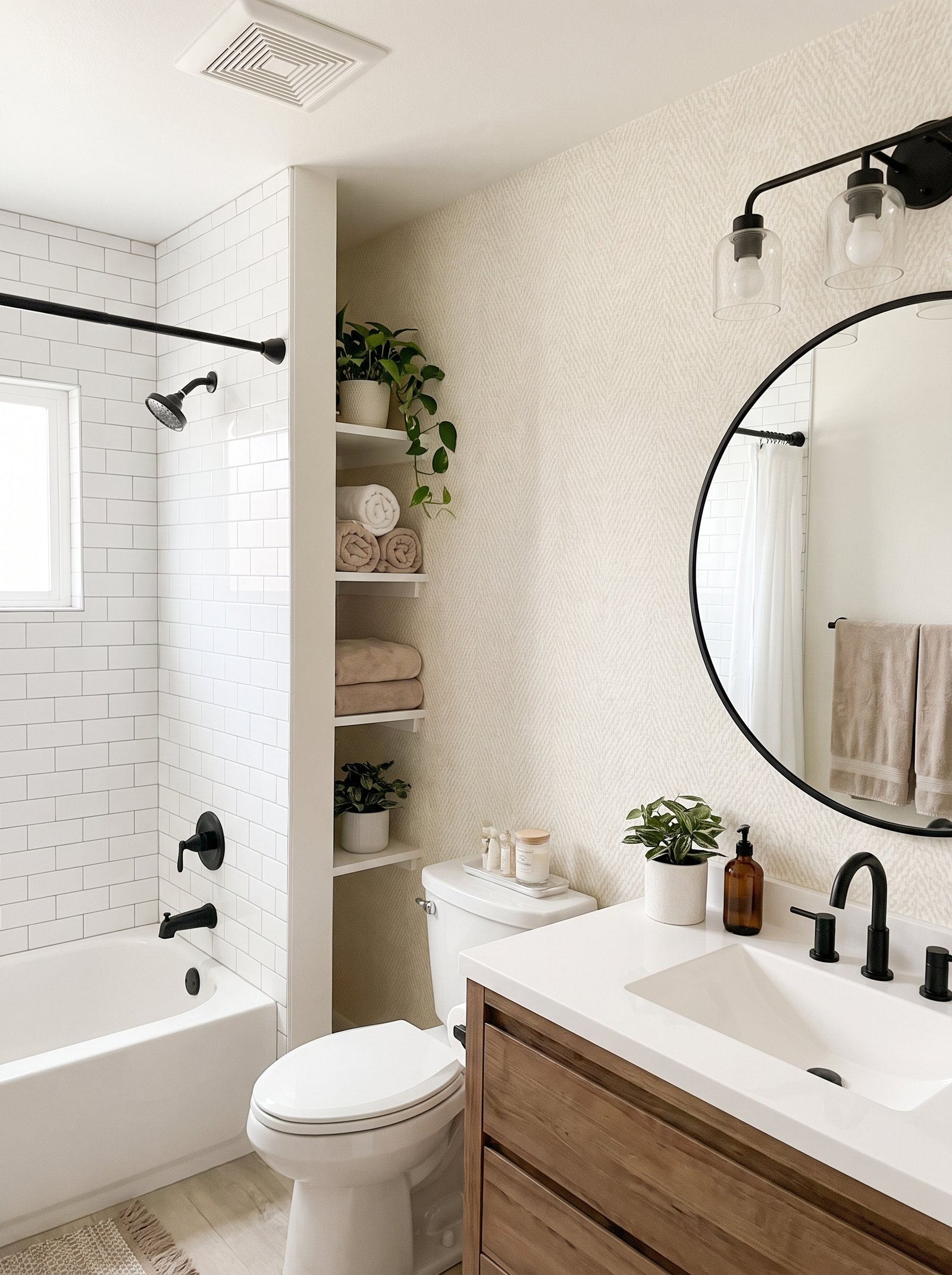 Add a peel-and-stick wallpaper accent wall
