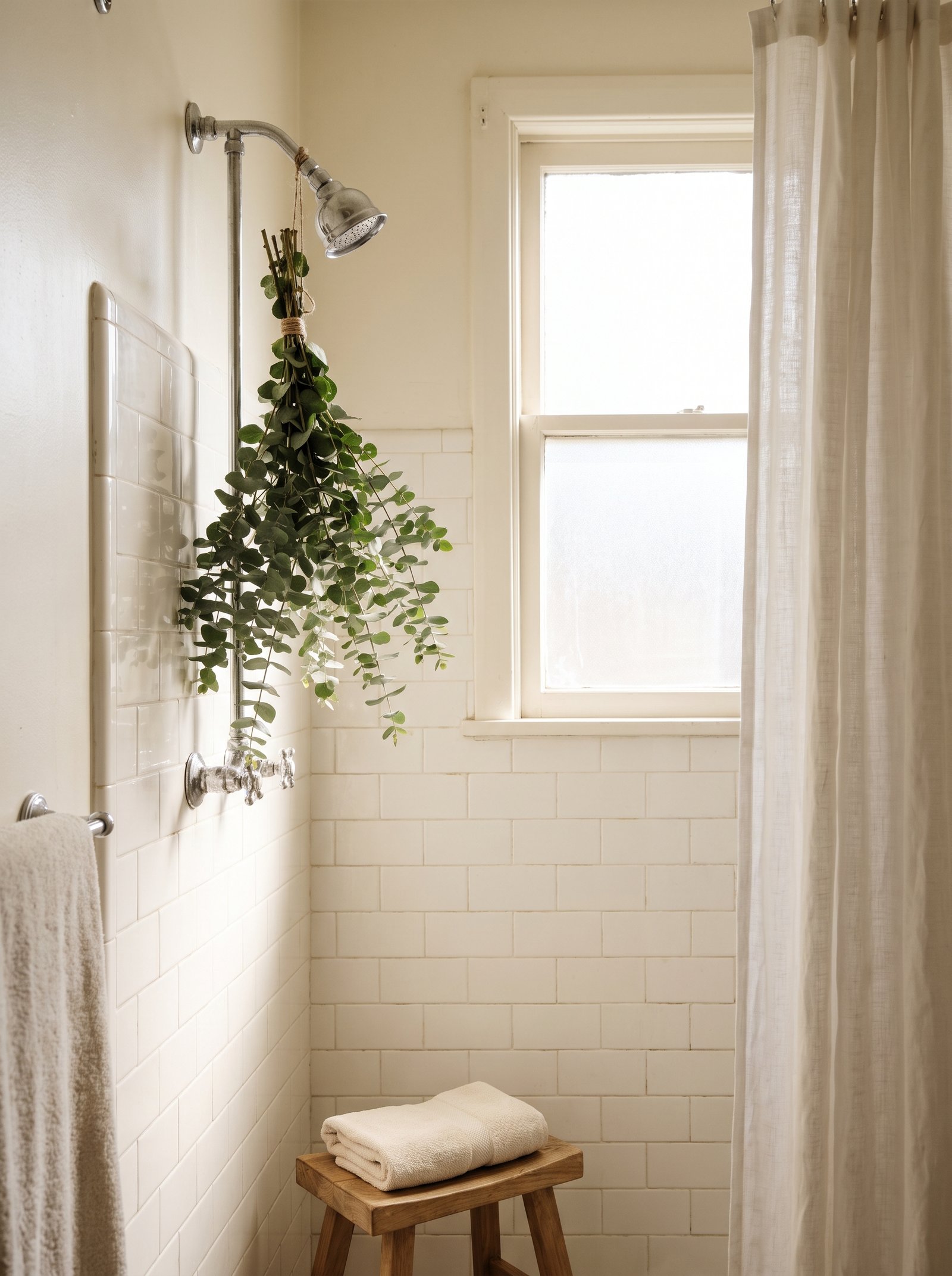 Hang a fresh eucalyptus bundle in the shower