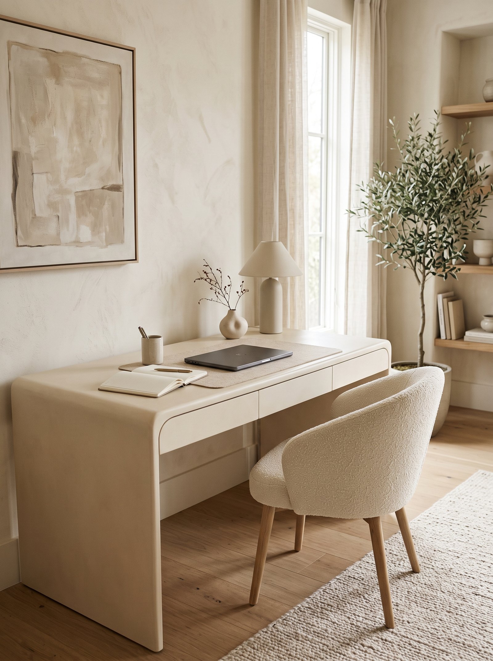 Choose a desk with built-in drawers