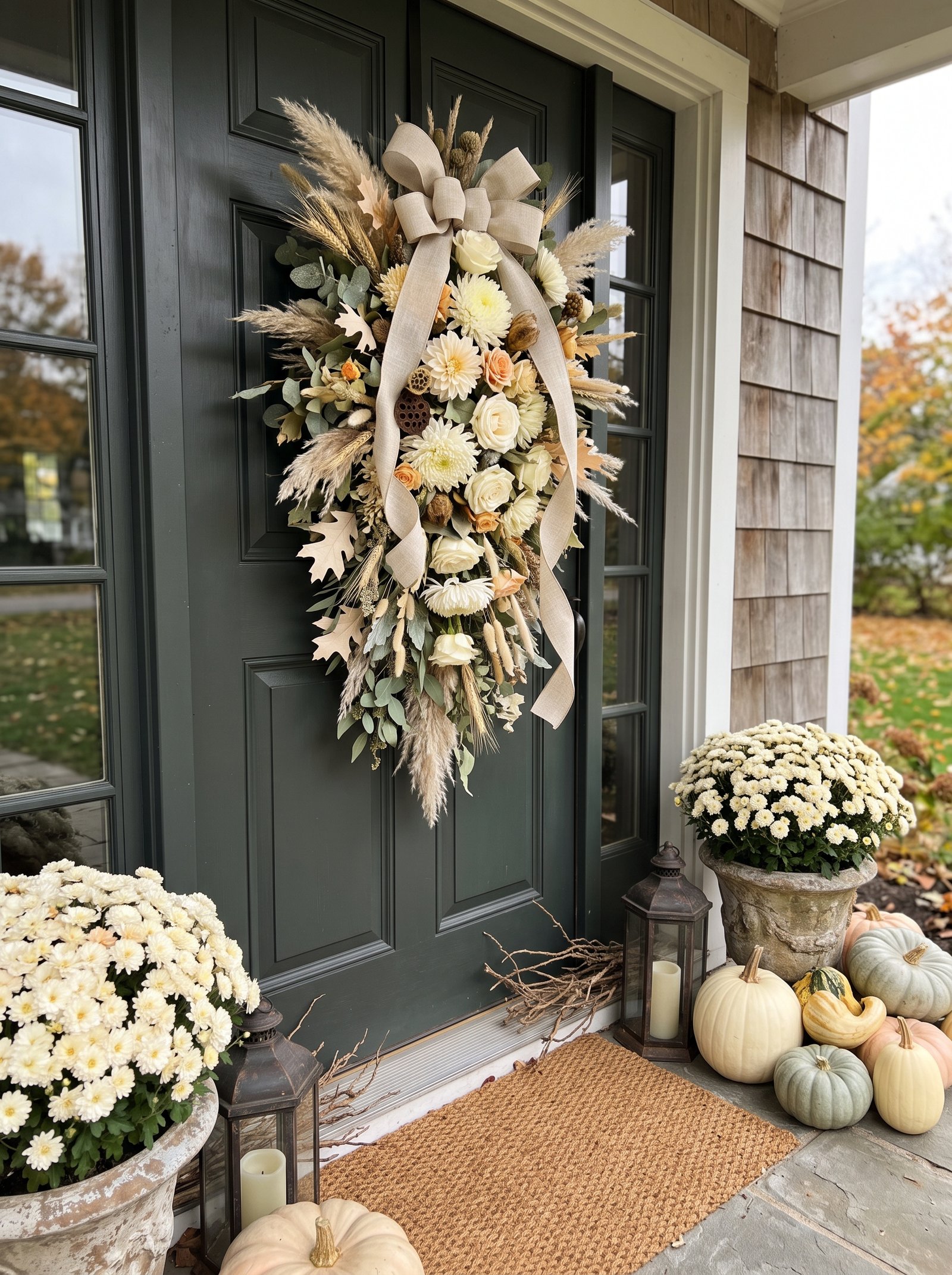 Hang a fresh floral door swag