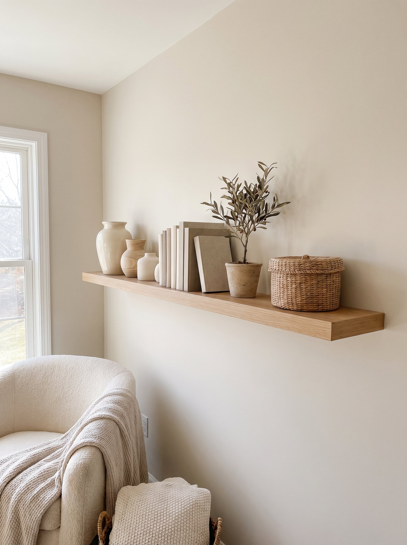Mount a floating oak shelf