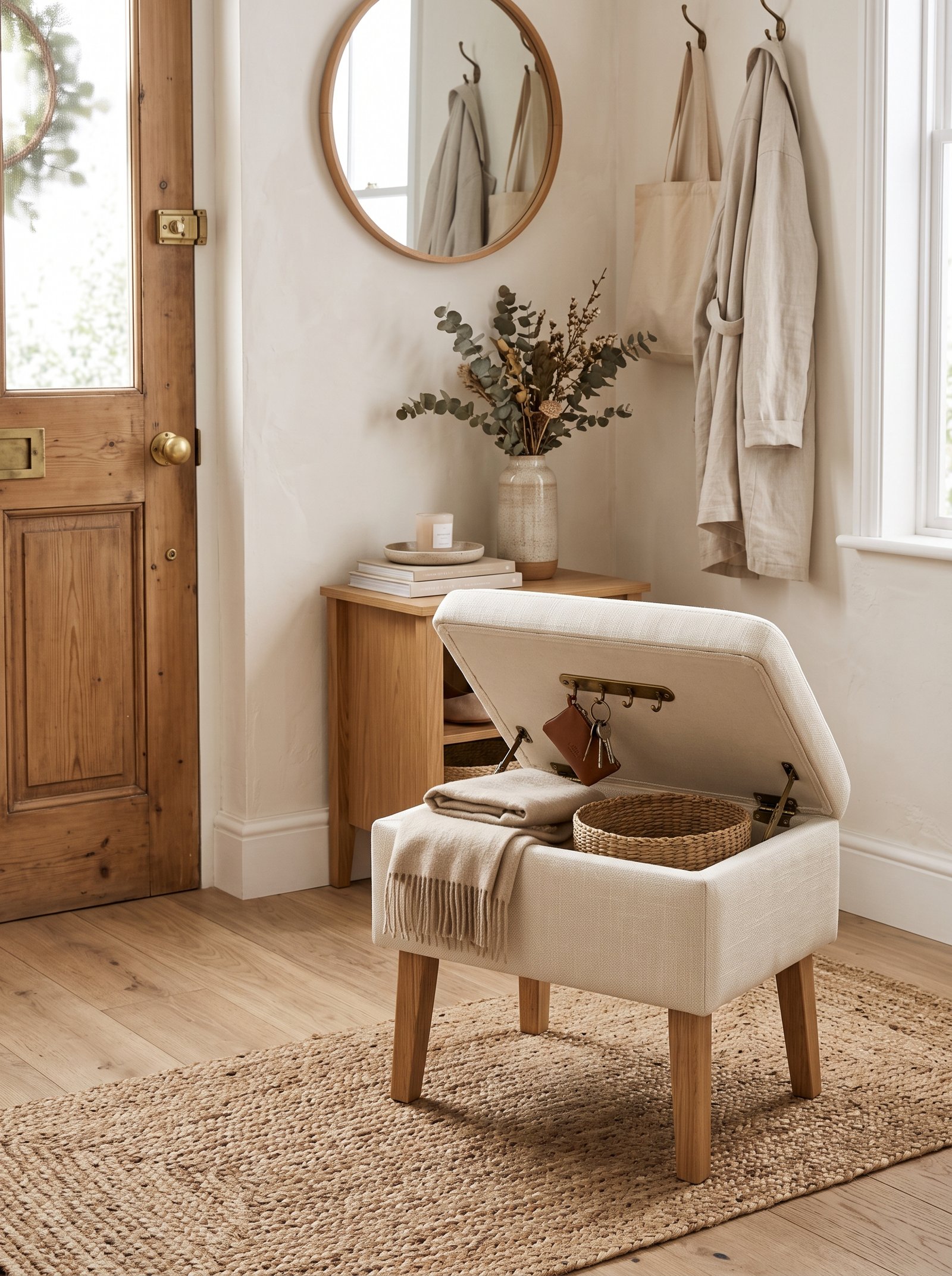 Add a small stool for shoe removal