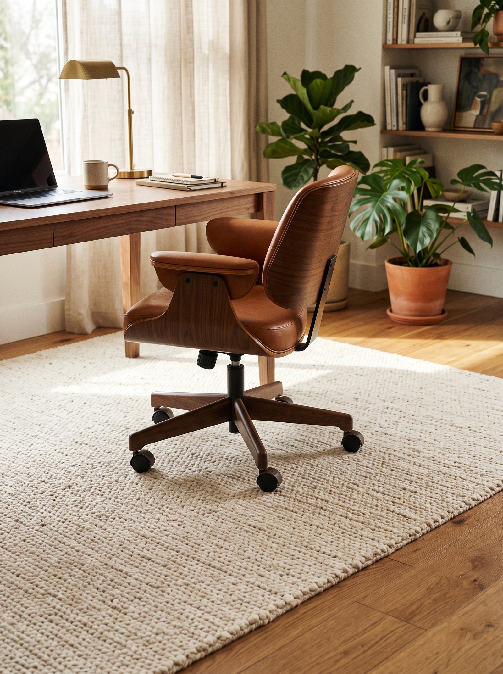 Add a small rug under the chair