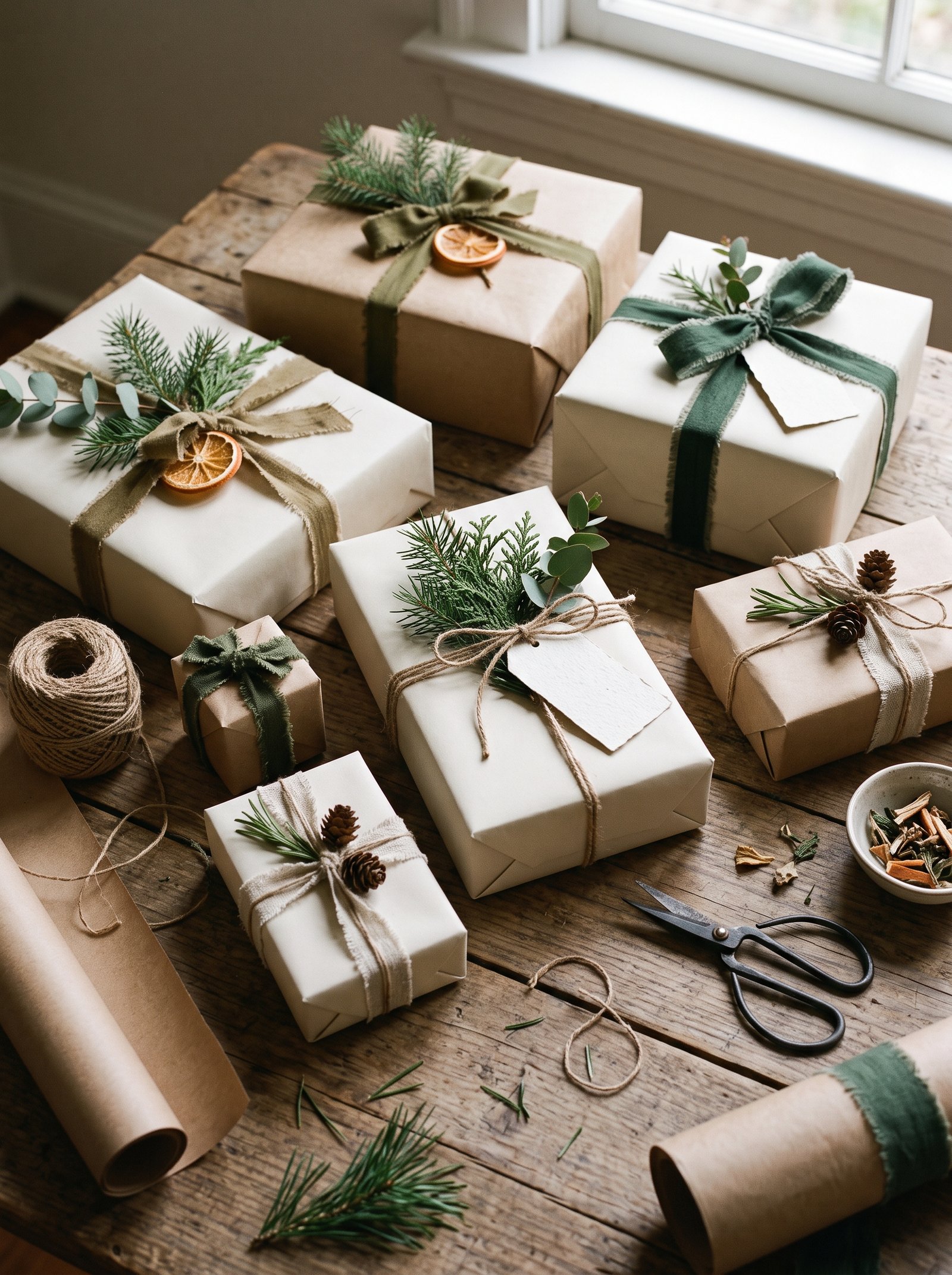 Use kraft paper for gift wrapping