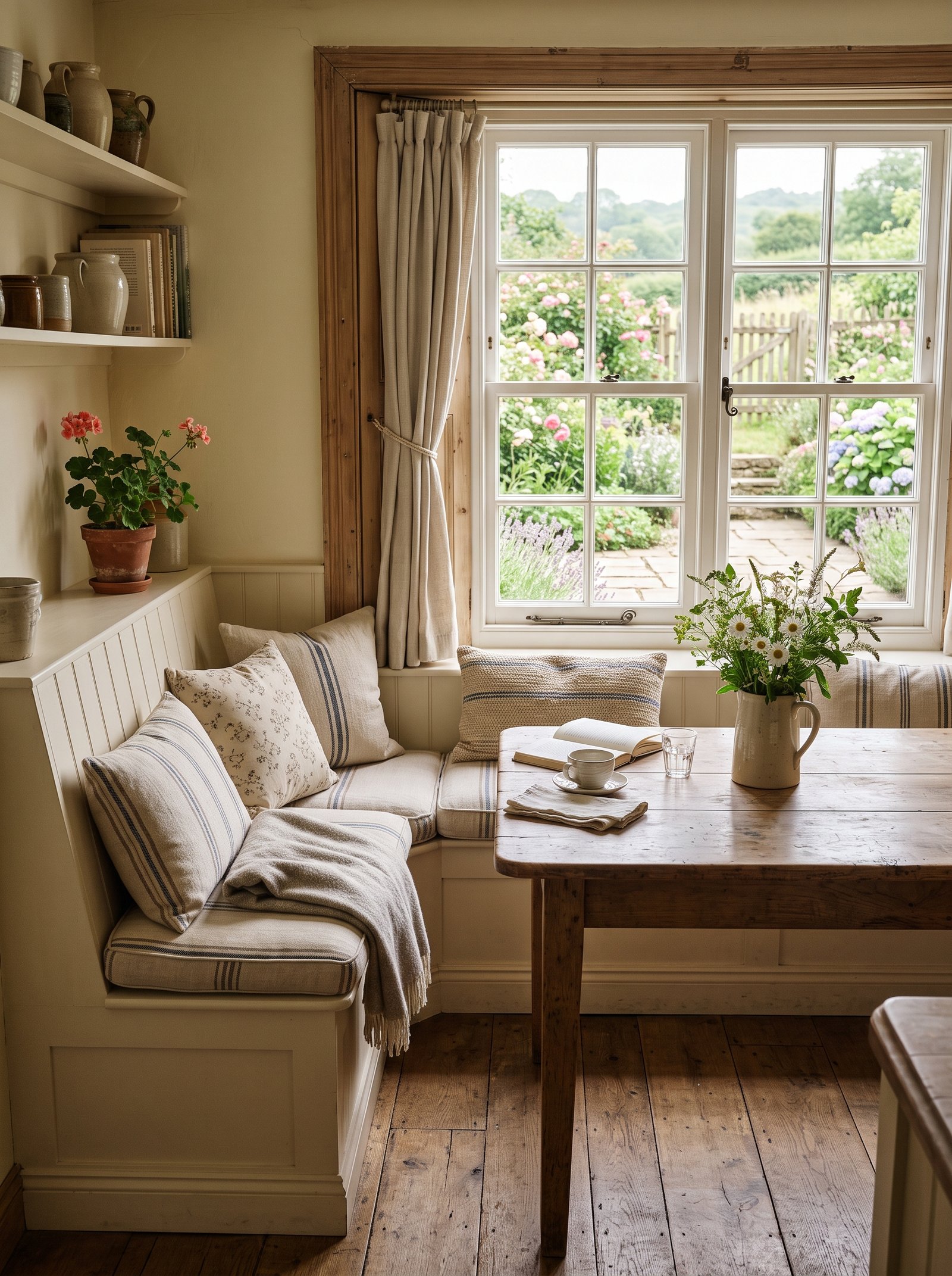 Create a bench nook by the window