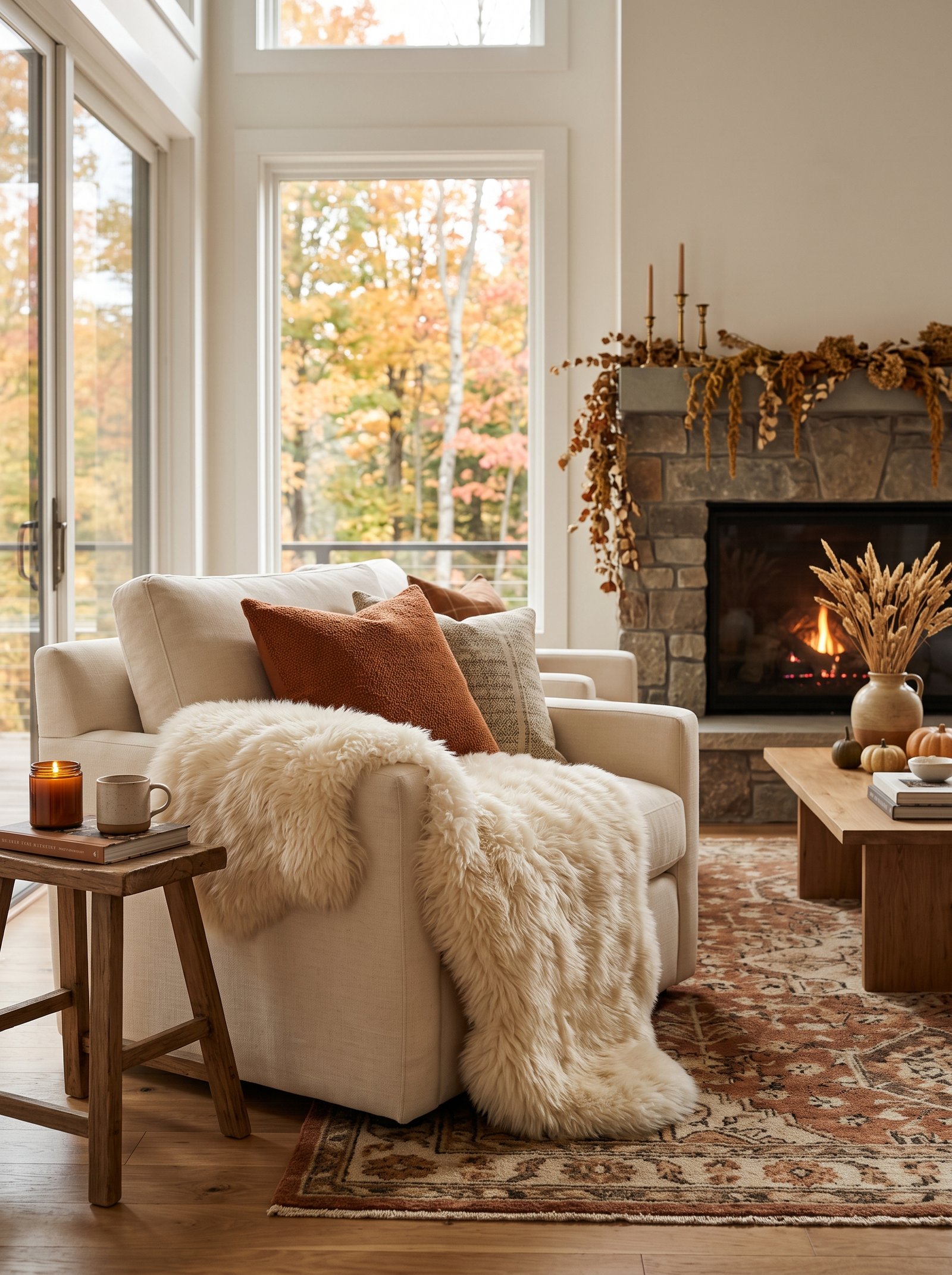 Drape a sheepskin across a chair