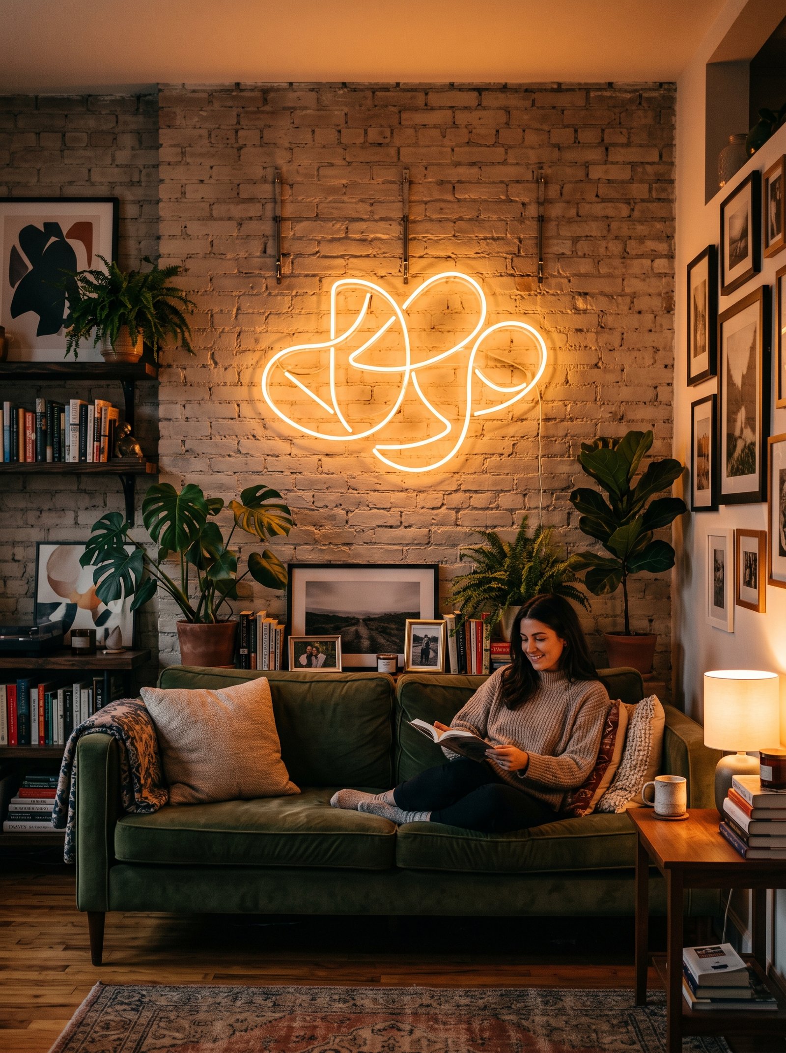 Hang a small neon-style sign