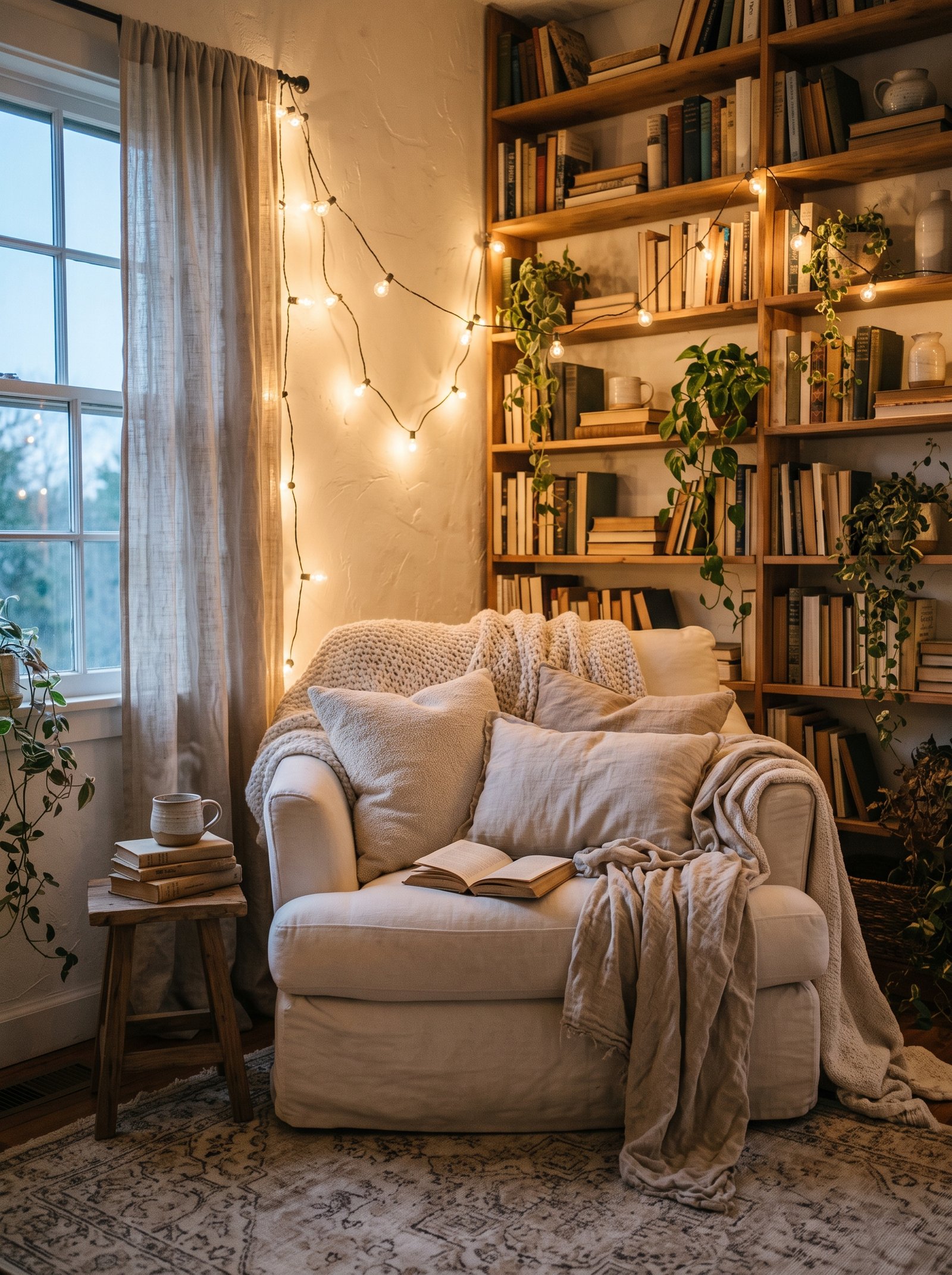 Hang warm string lights overhead