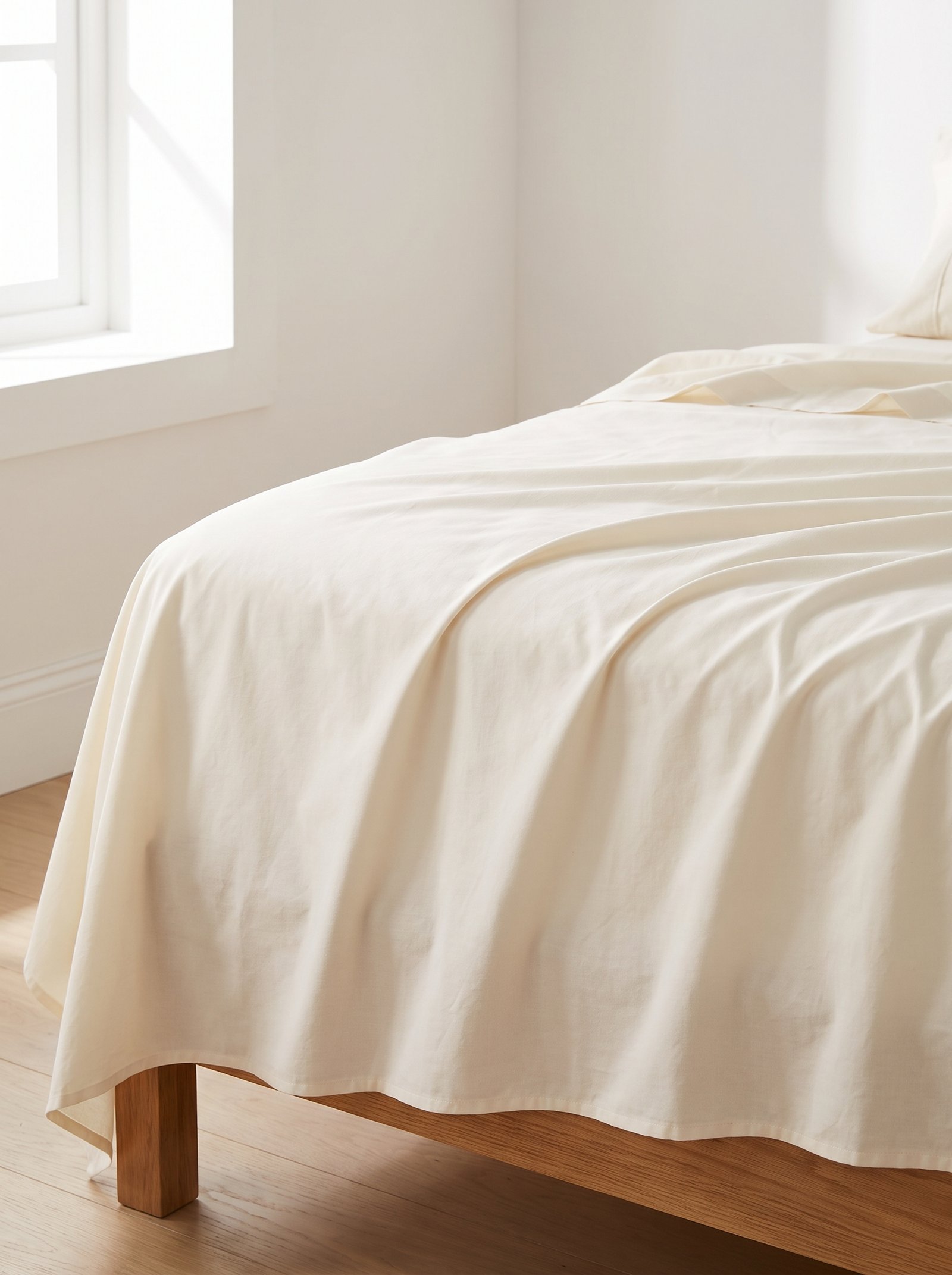 Minimalist nightstand with one lamp, one book, and a small ceramic vessel for water