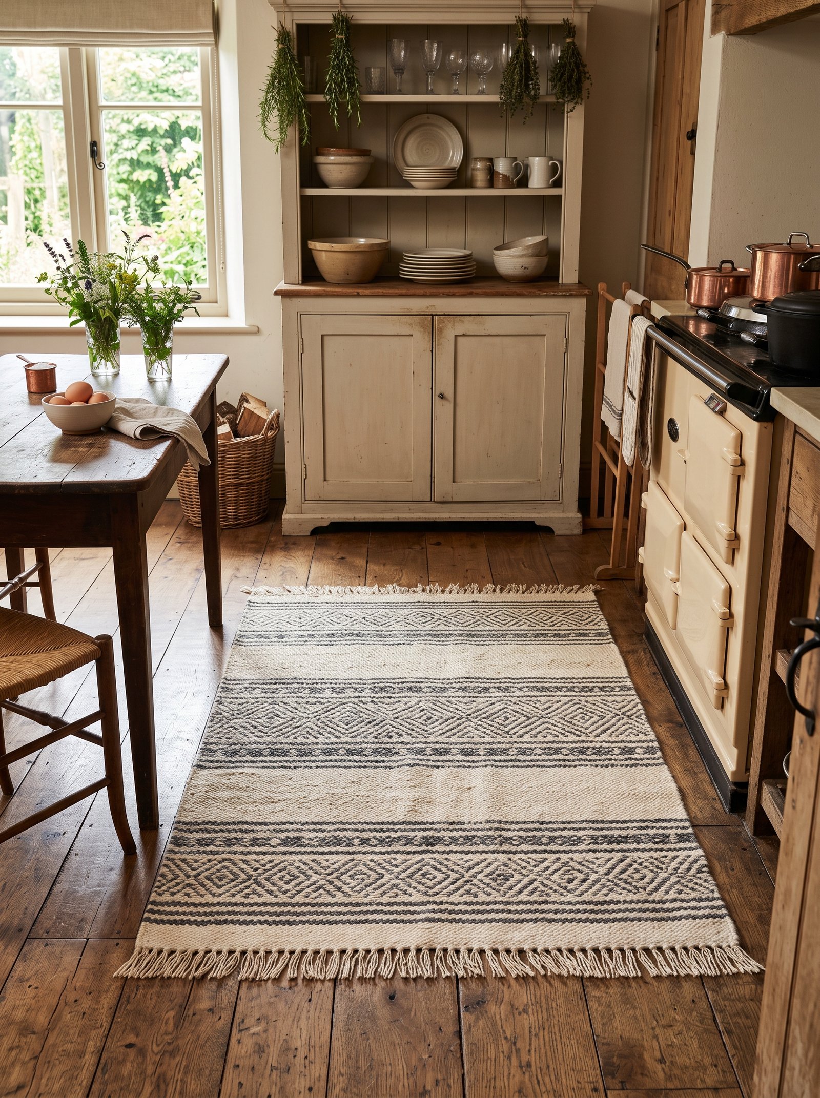 Add a bistro rug in front of the sink