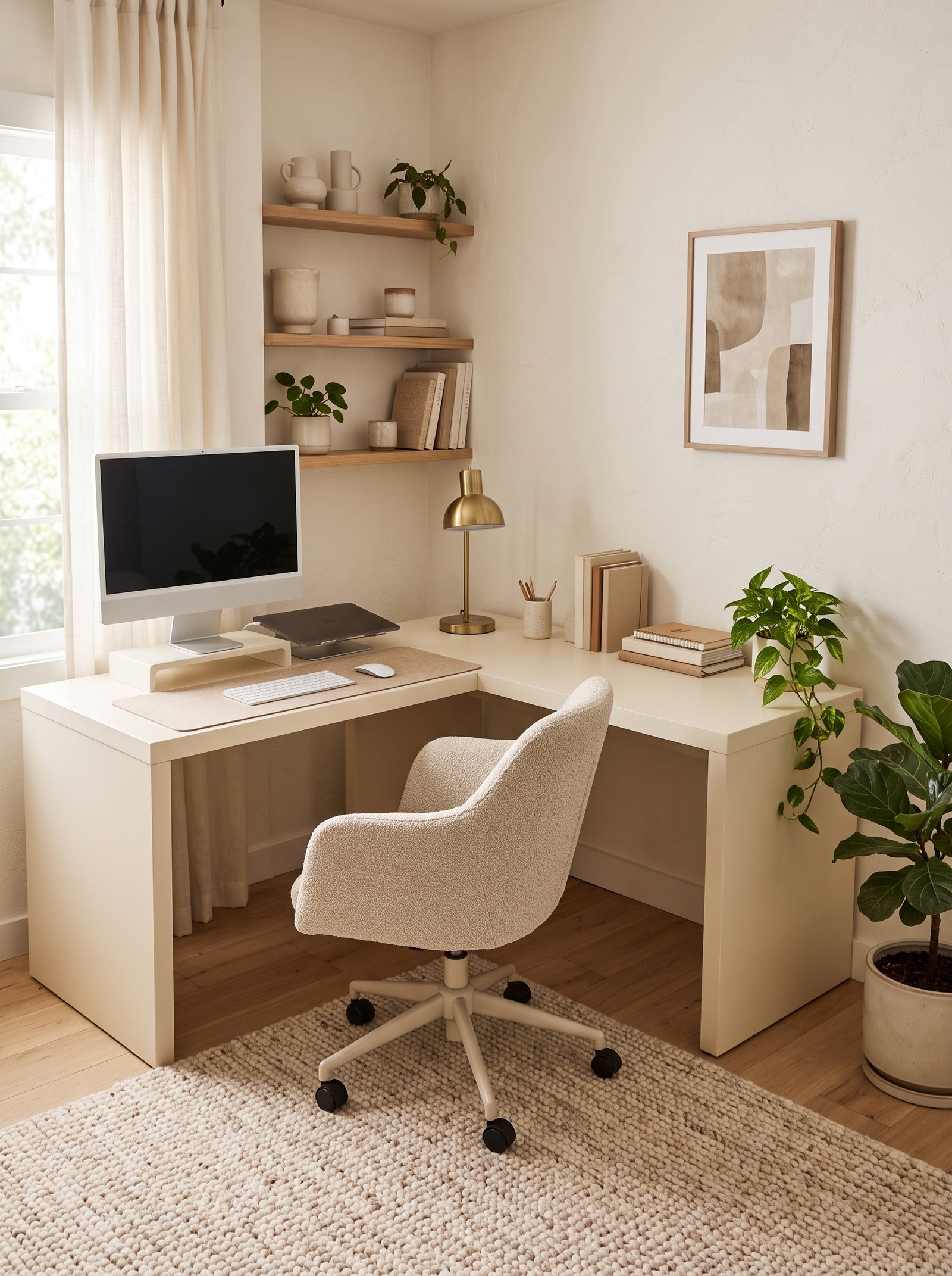 Use an L-shape corner desk