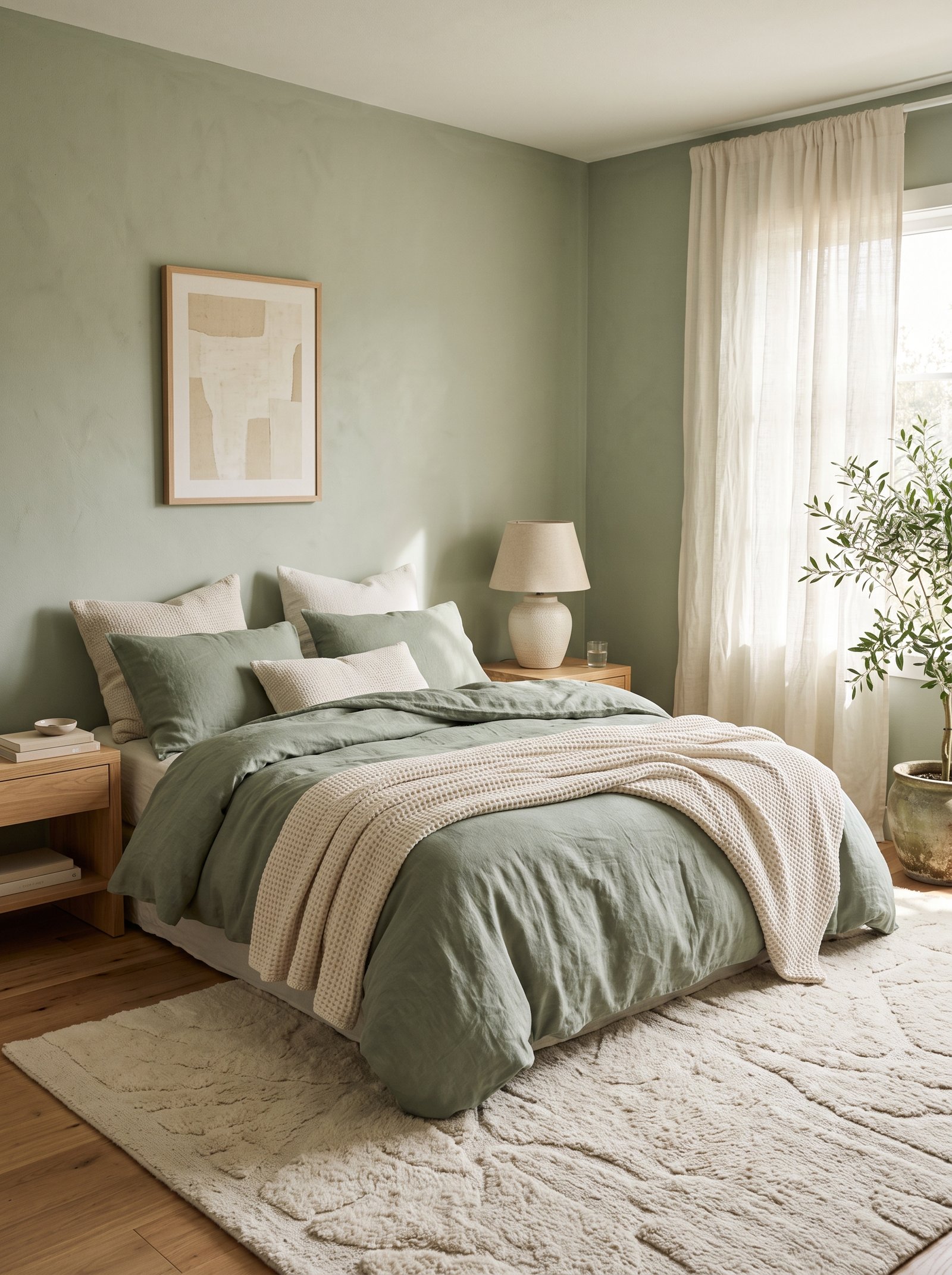 Layer sage accent bedding