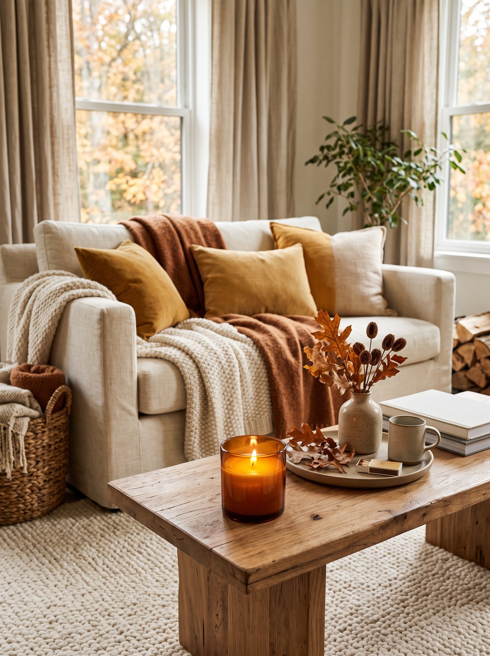 Light amber scented candles