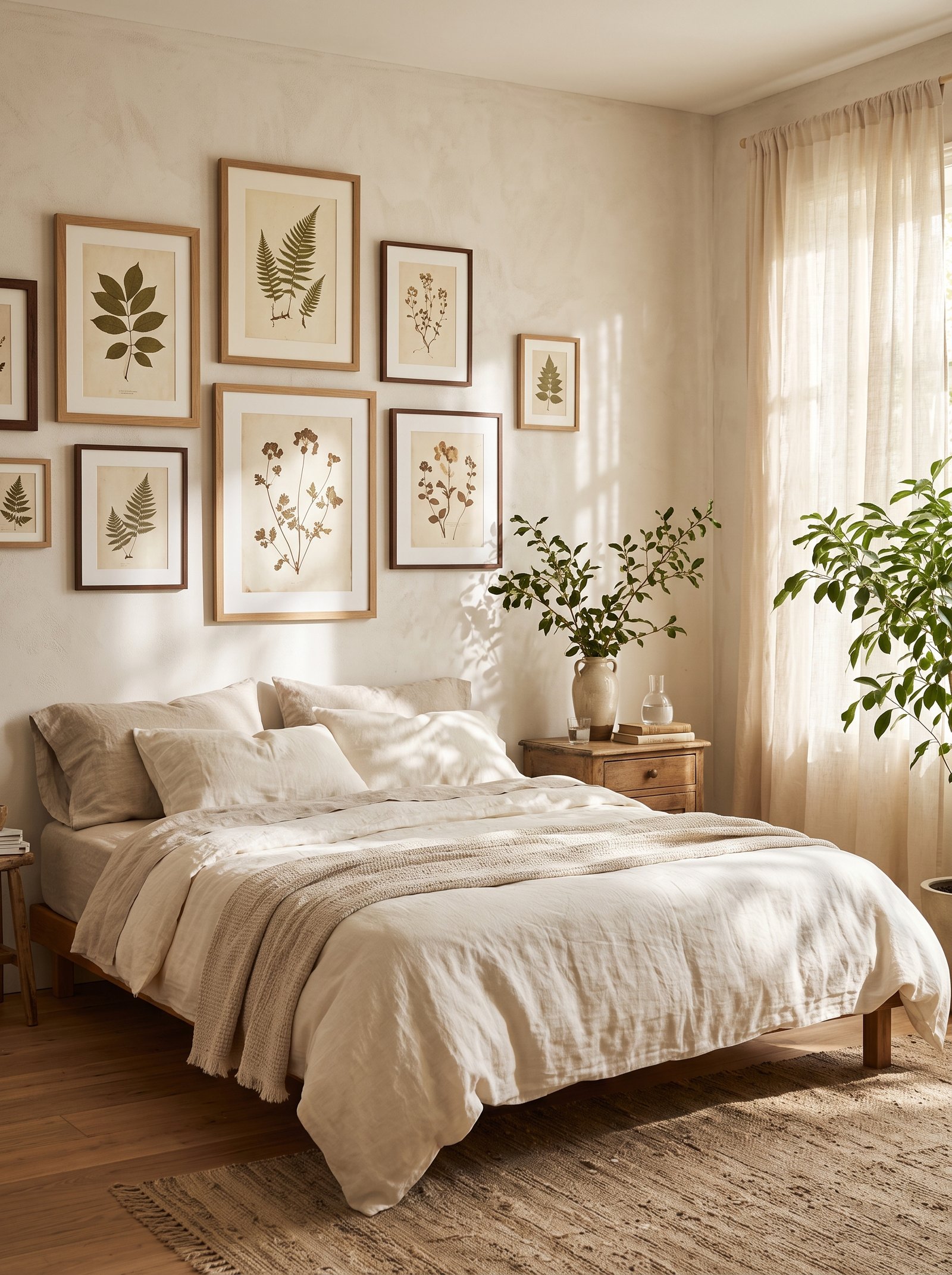 Hang botanical art prints