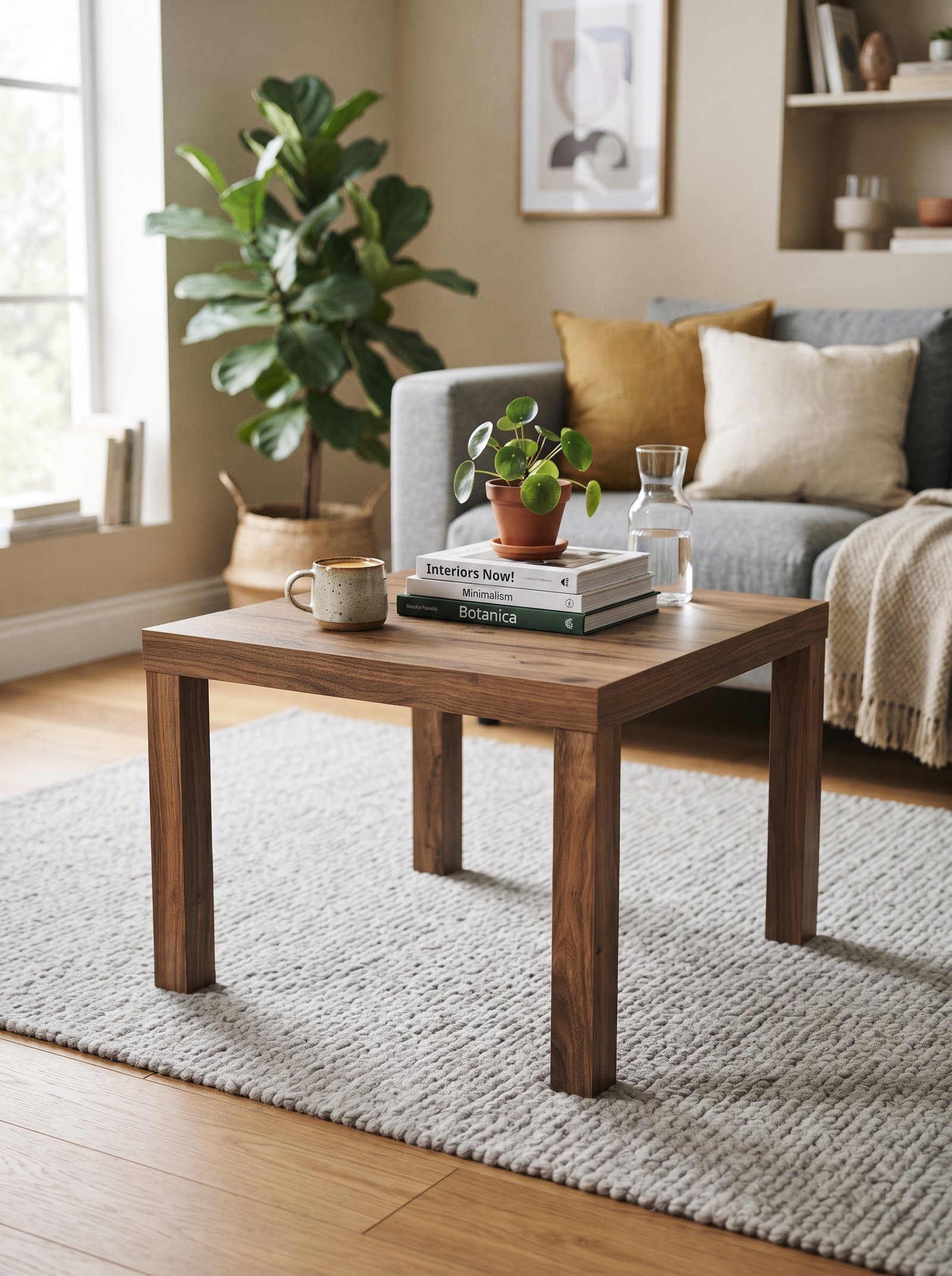 POÄNG lounge chair with the frame left natural and a cream boucle replacement cushion