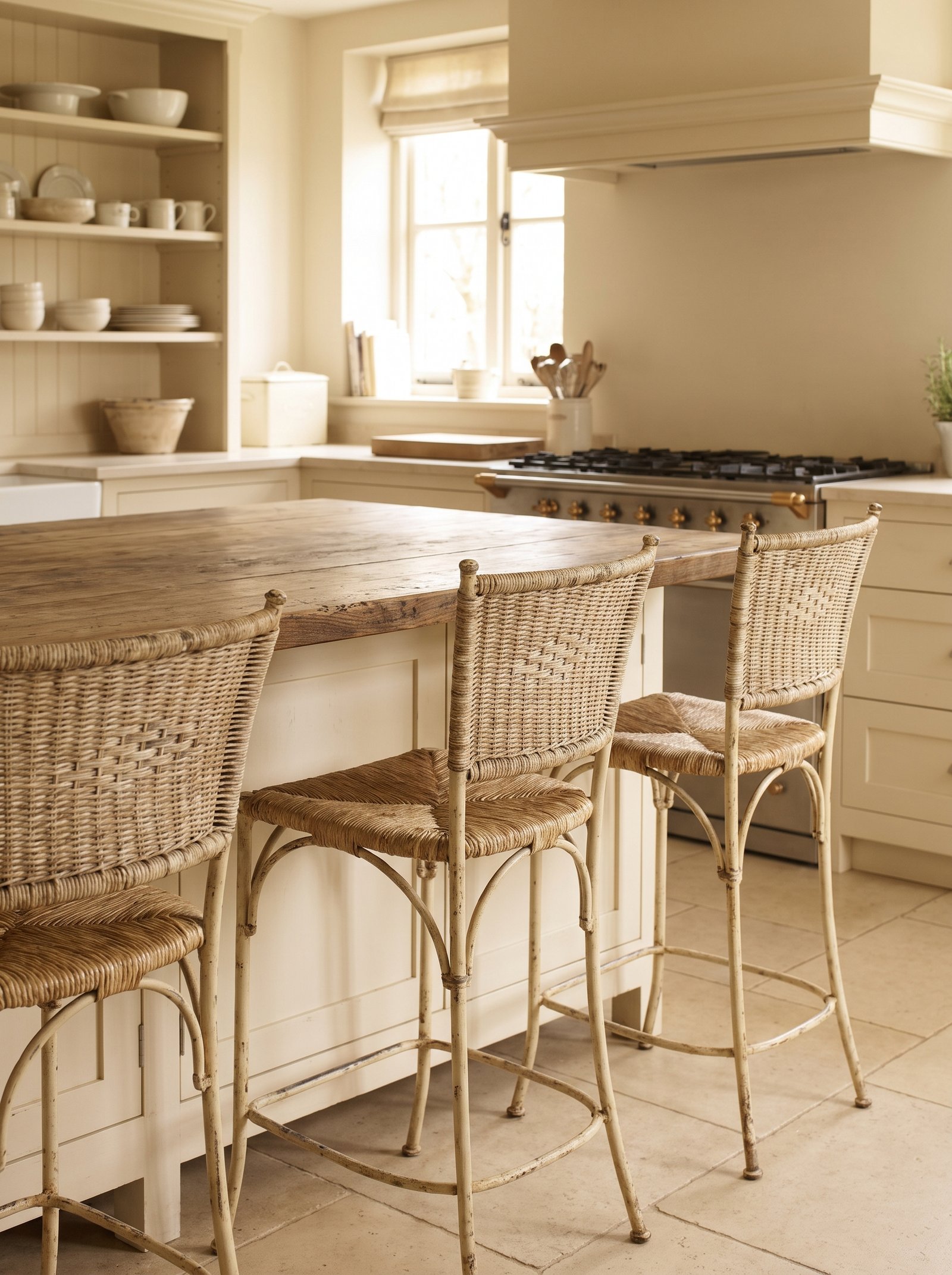 Add bistro-style bar chairs at the island