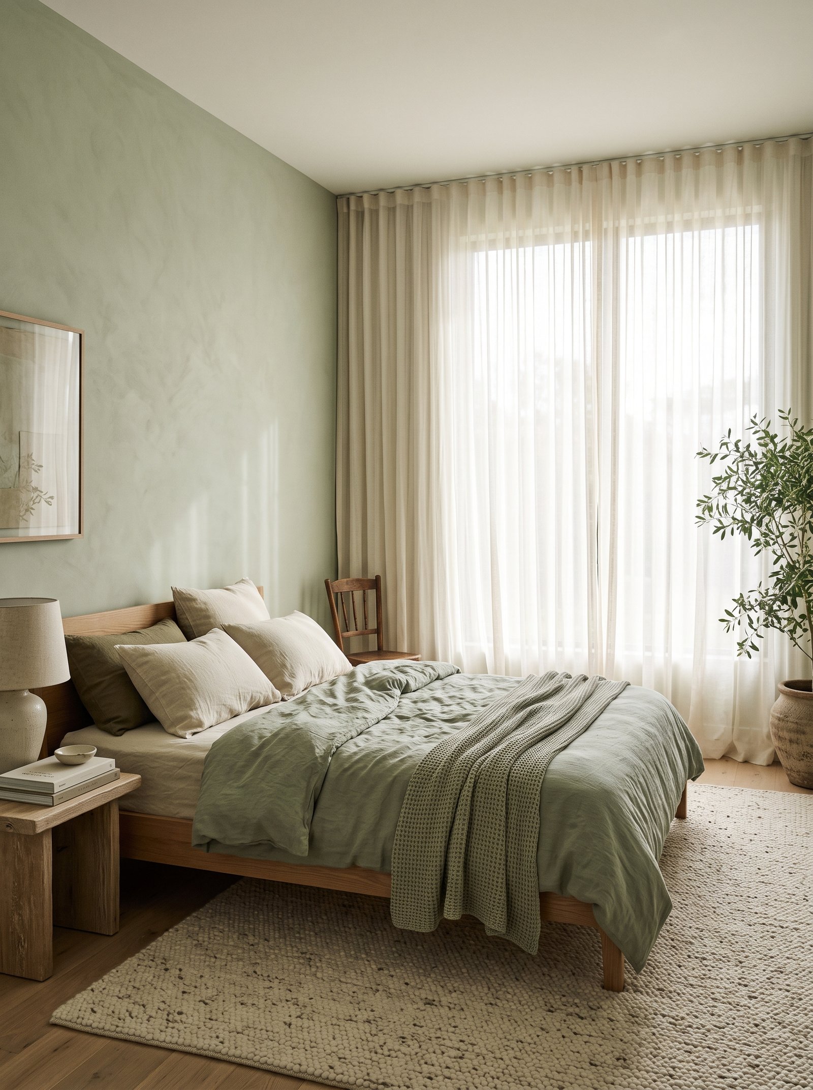 Layer cream sheer curtains