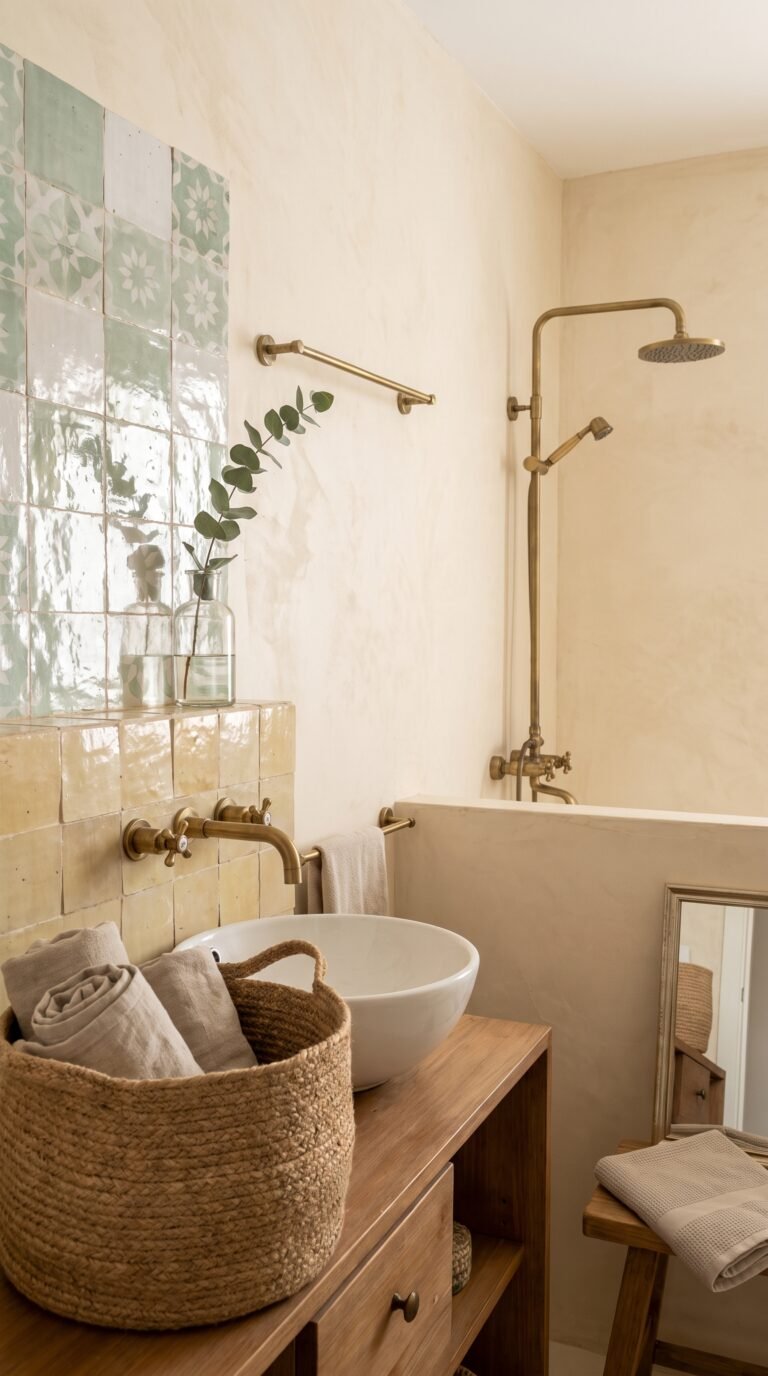 30 Rental Bathroom Ideas That Cover the Ugly Beige Tile